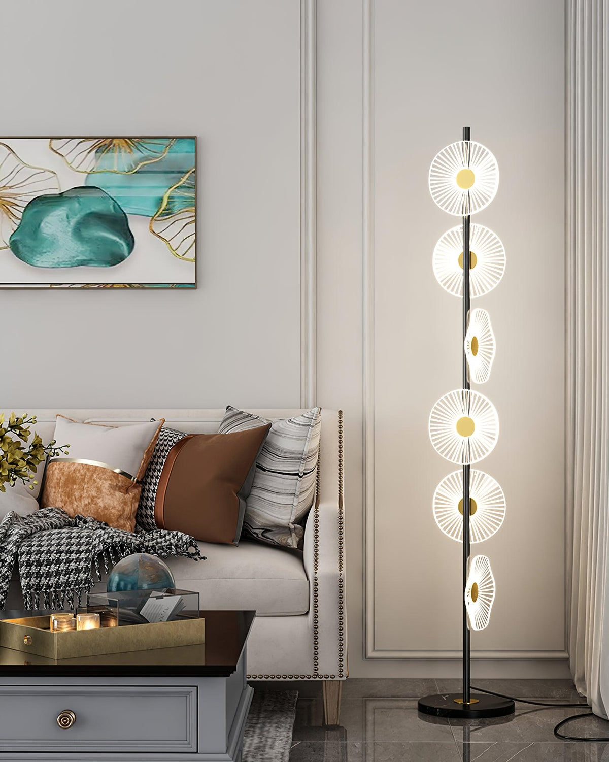 Petaira Luxe Marble Floor Lamp