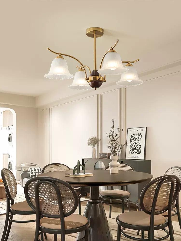 Ohel Brass Alabaster Chandelier