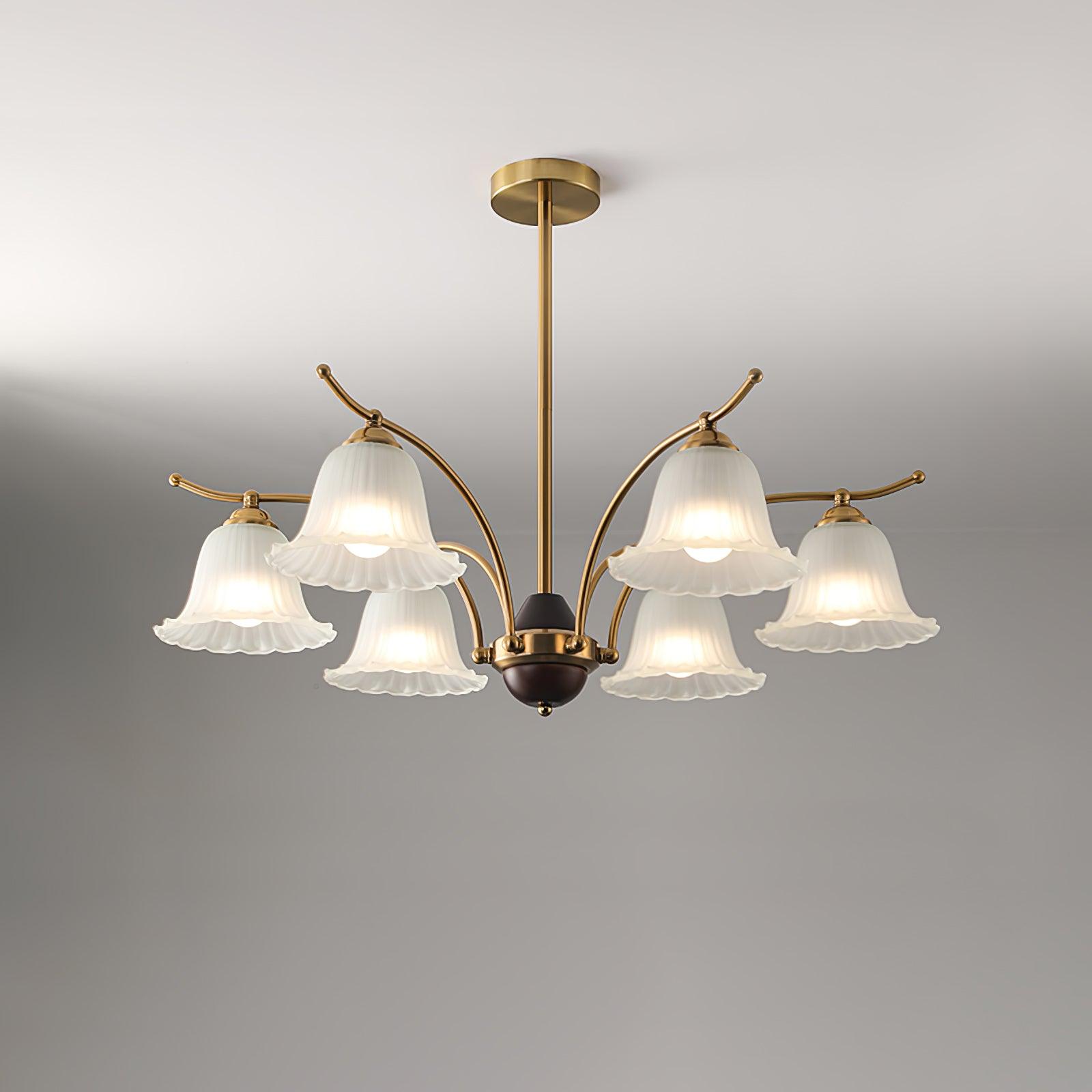 Ohel Brass Alabaster Chandelier