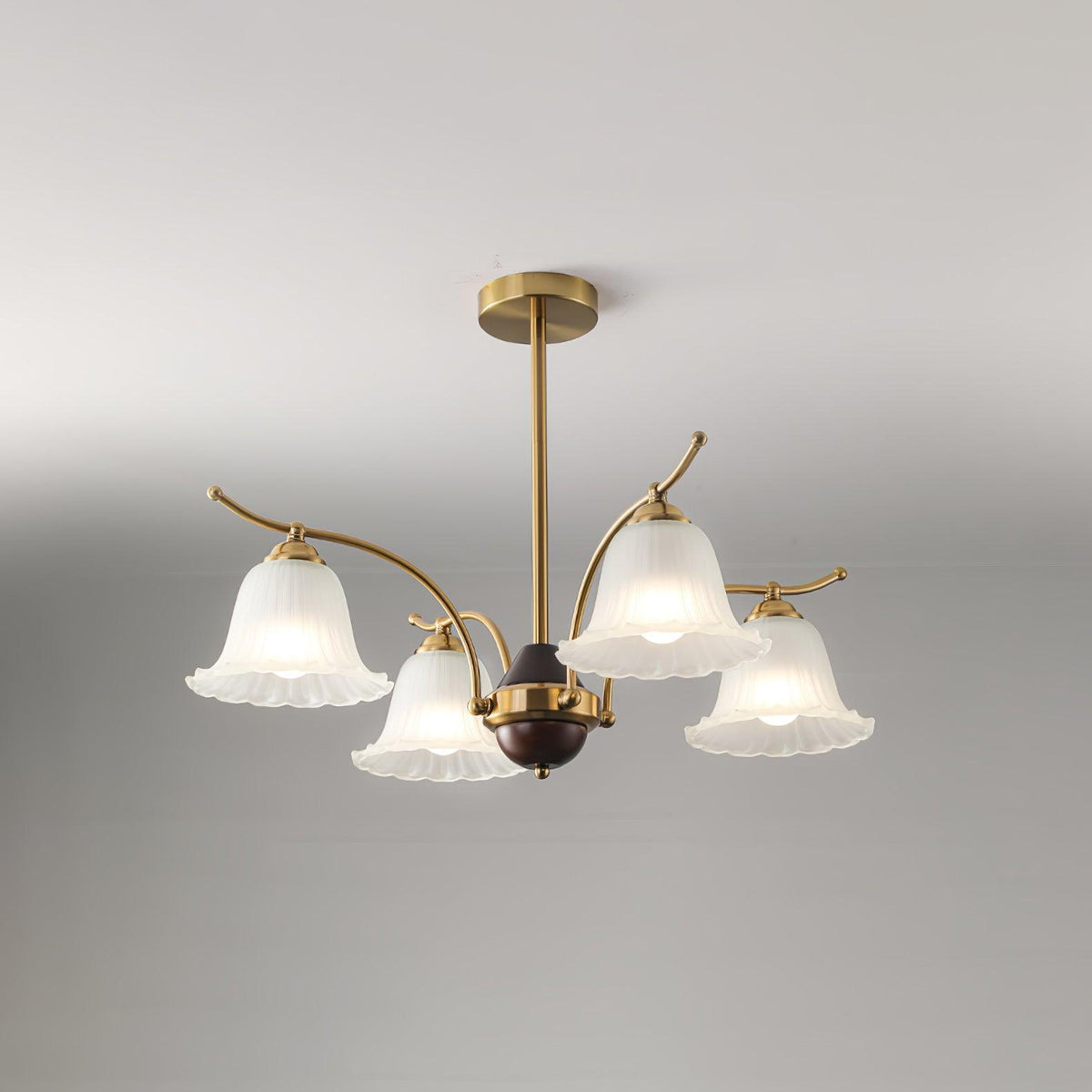 Ohel Brass Alabaster Chandelier