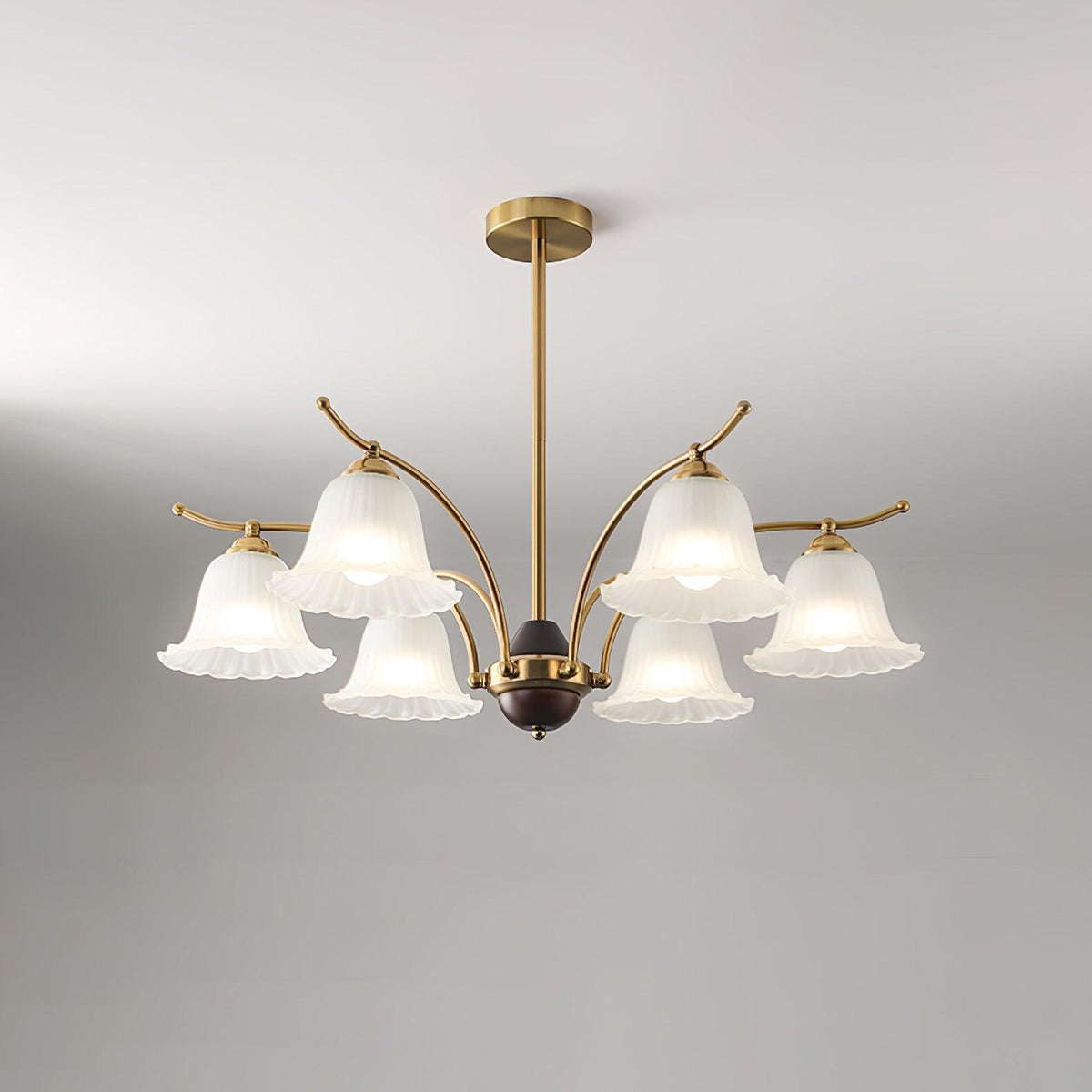 Ohel Brass Alabaster Chandelier