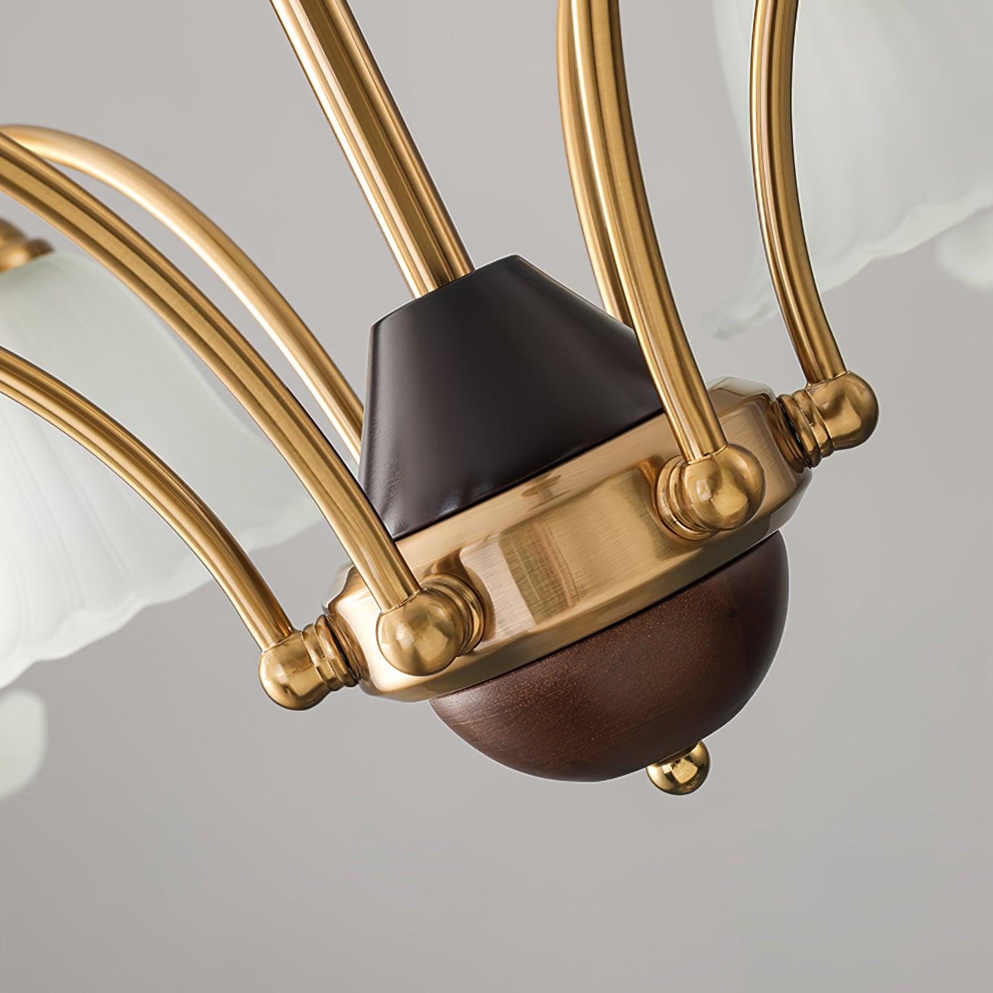 Ohel Brass Alabaster Chandelier