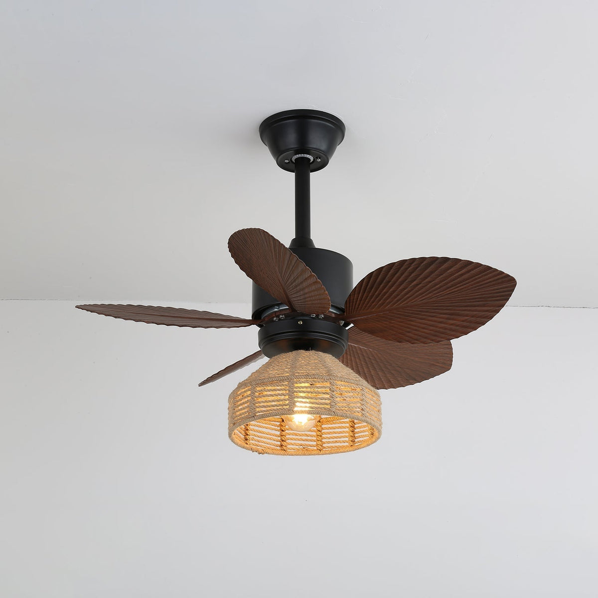 Rivora Tropical Rattan Ceiling Fan Light