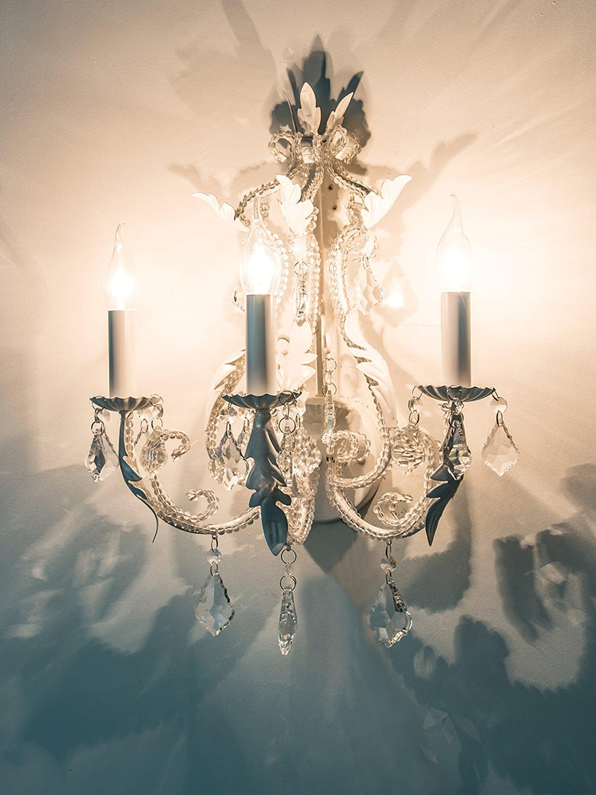 Xeldes Traditional Candle Holder Crystal Wall Lamp