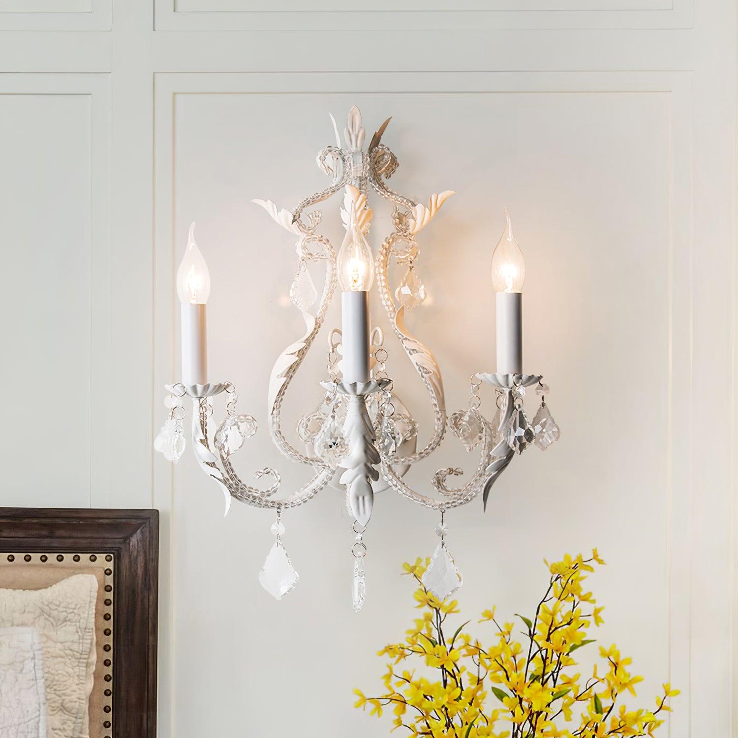 Xeldes Traditional Candle Holder Crystal Wall Lamp