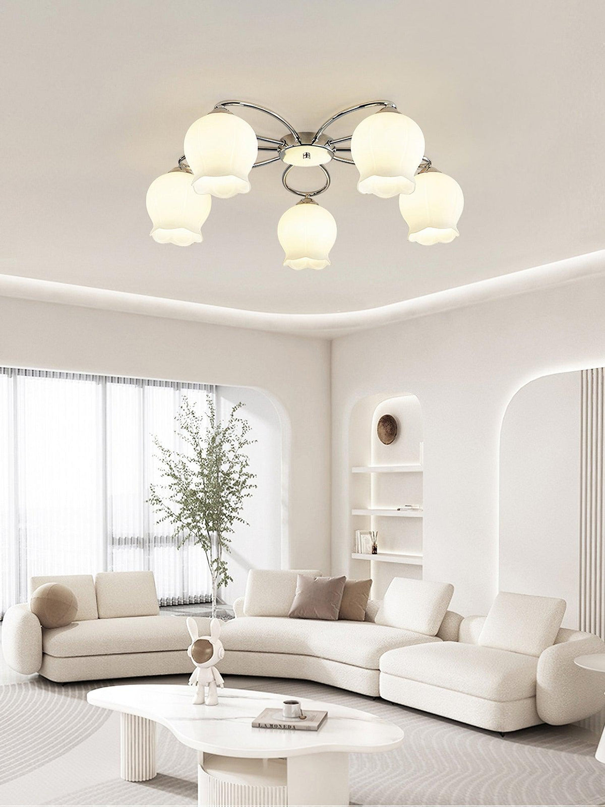Oldore Premium Elegance Floral Glass Ceiling Lamp