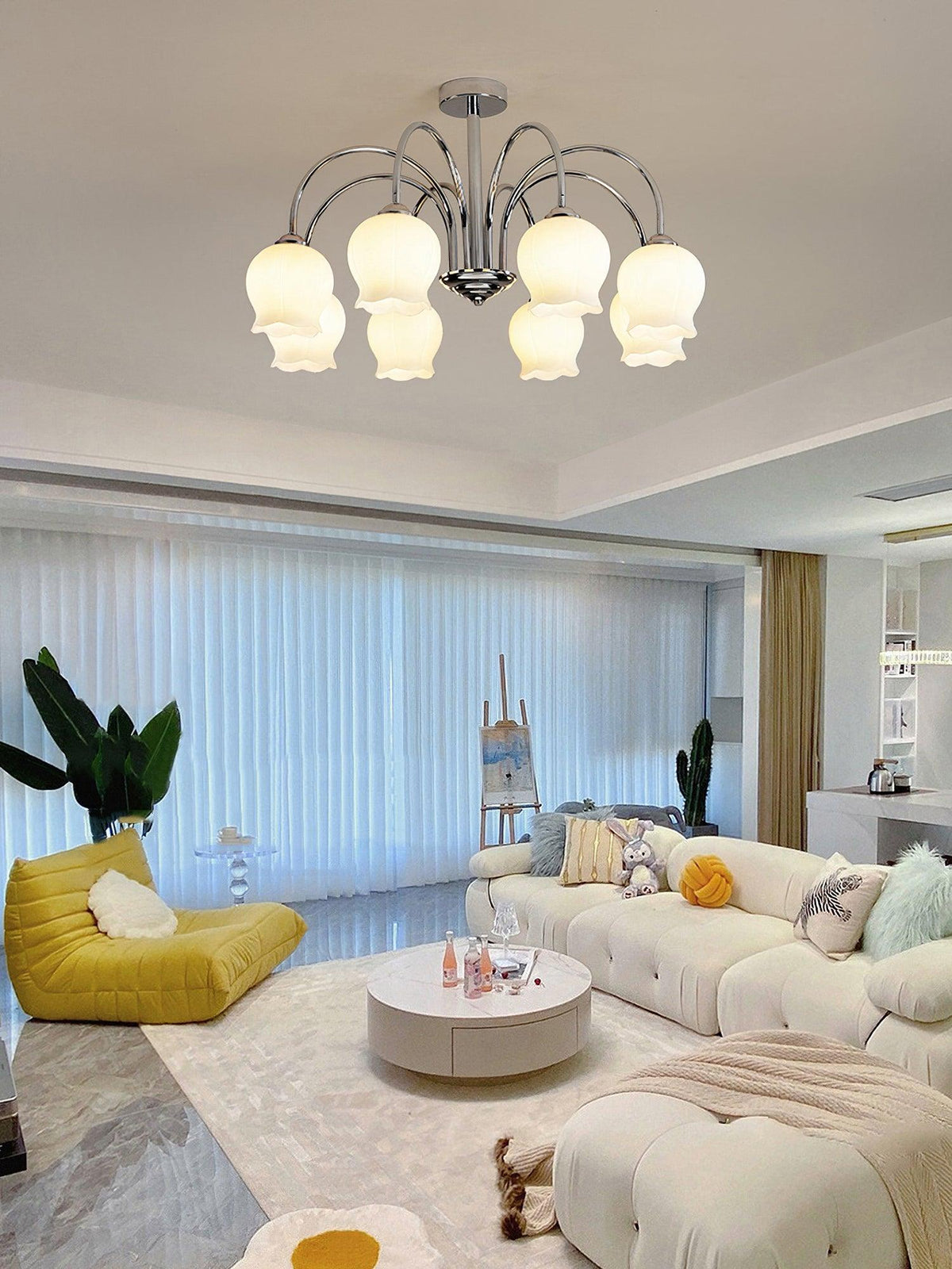 Eiralissa Chandelier Floral Glass