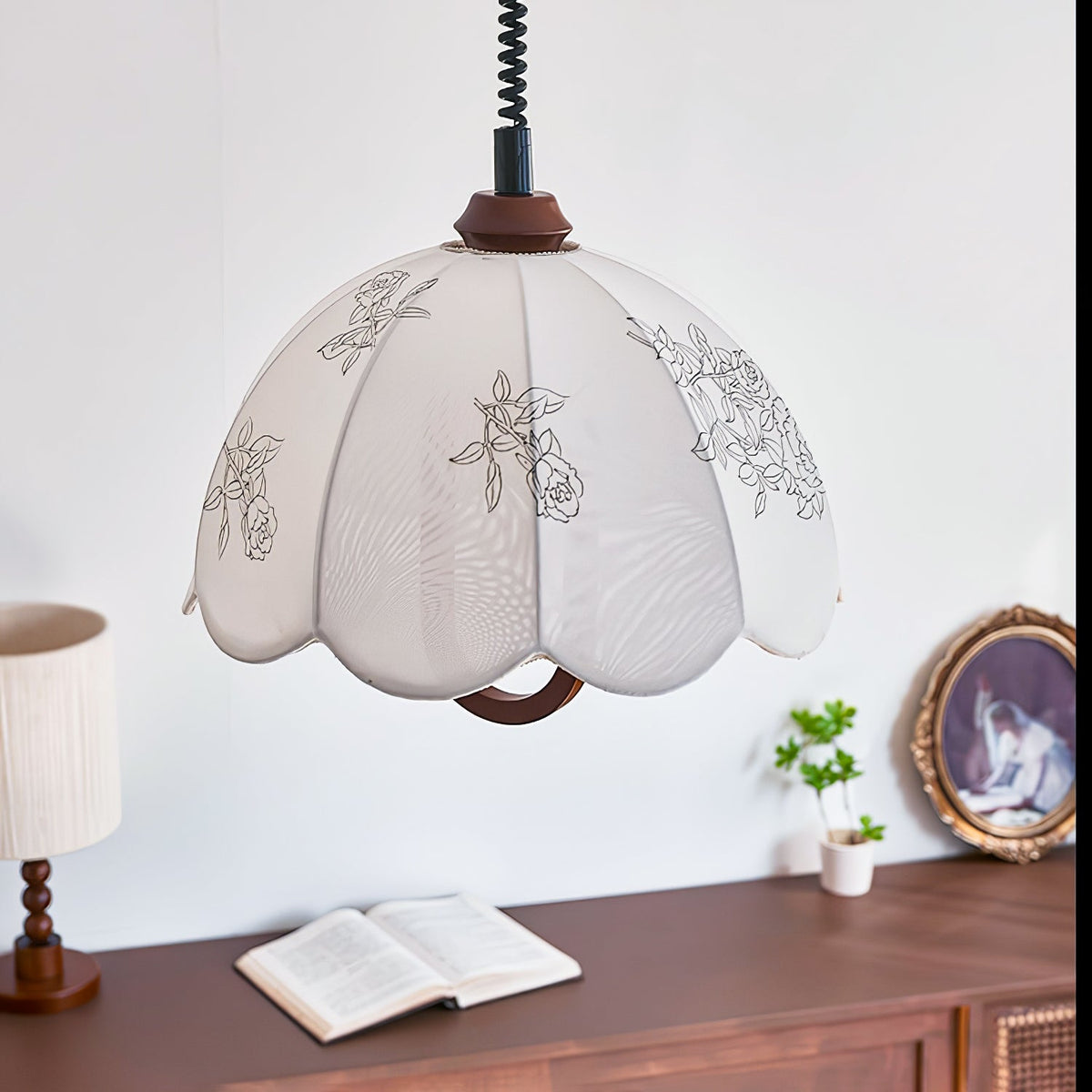 Elvaraine Vintage Wood Pendant Light