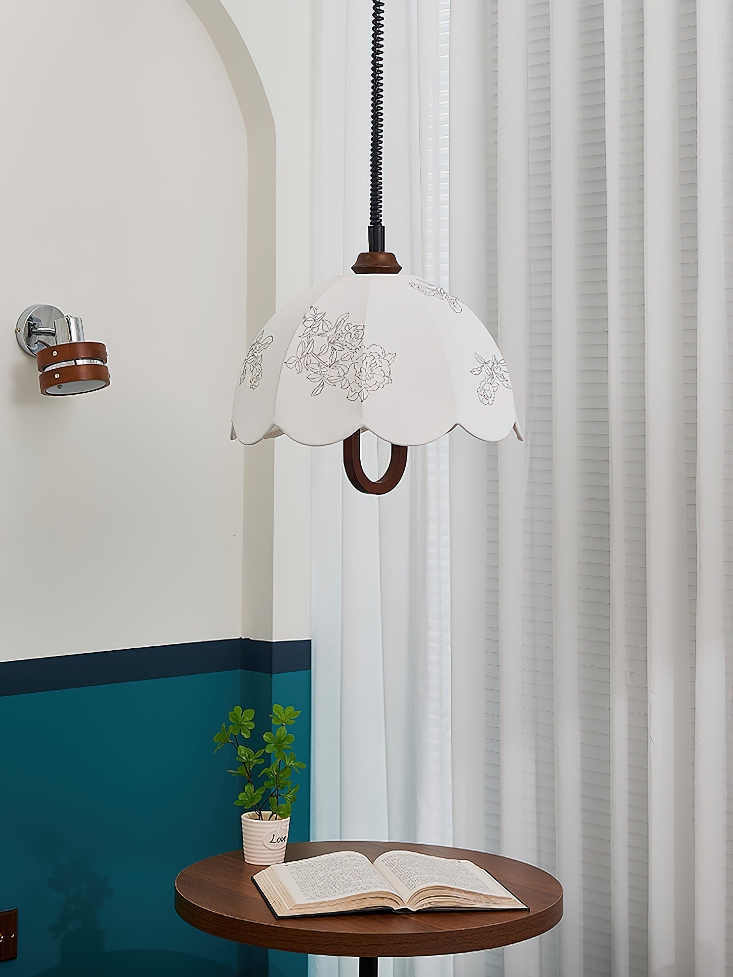 Elvaraine Vintage Wood Pendant Light