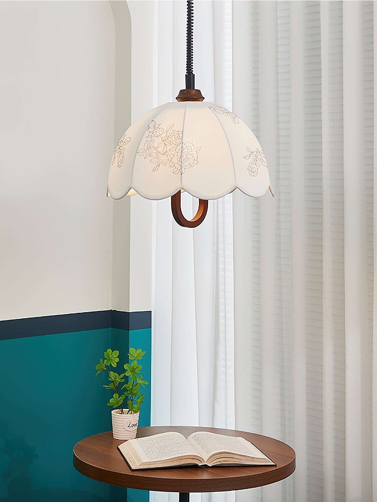 Elvaraine Vintage Wood Pendant Light