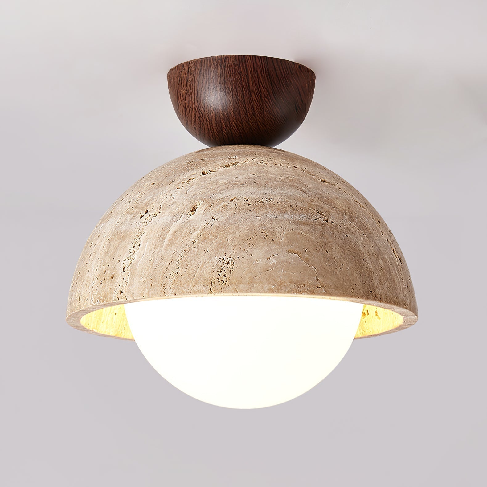 Solana Travertine Ceiling Light - Neutral Decor