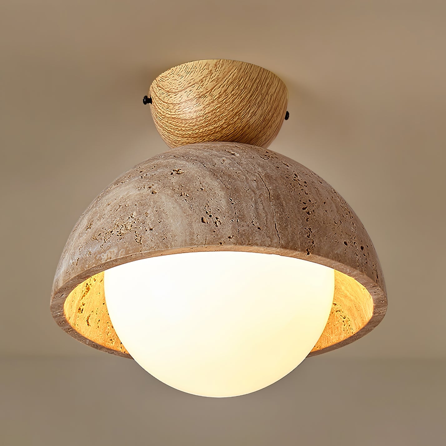 Solana Travertine Ceiling Light - Neutral Decor