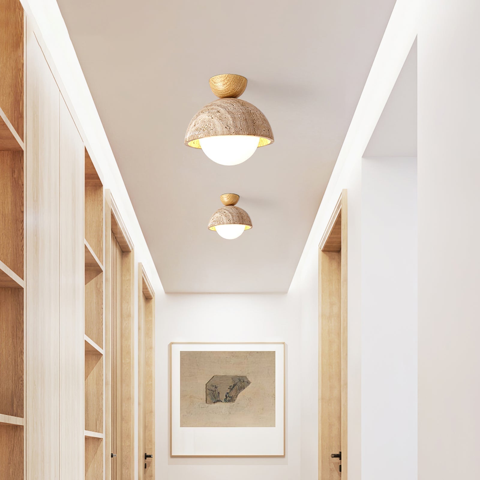 Solana Travertine Ceiling Light - Neutral Decor