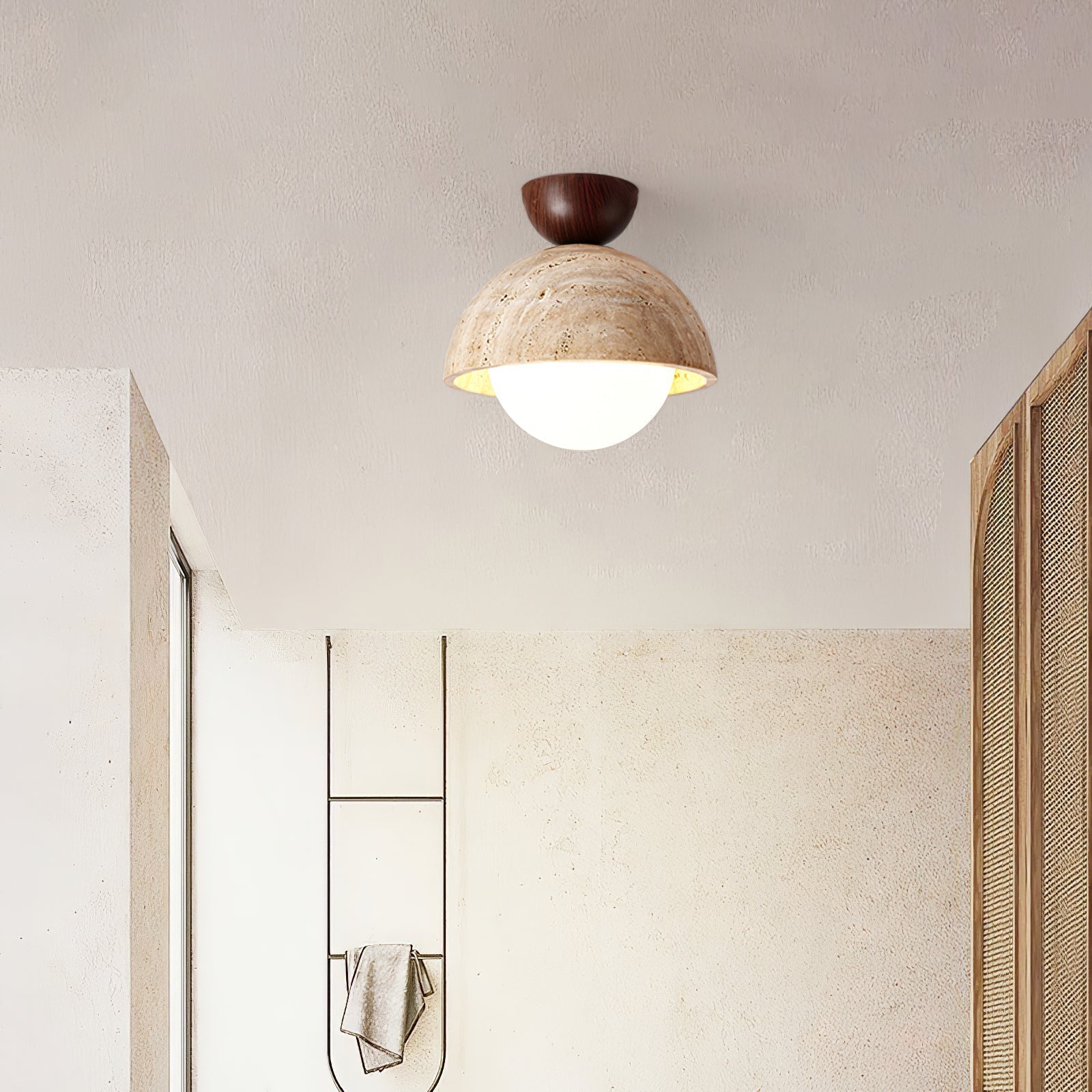 Solana Travertine Ceiling Light - Neutral Decor