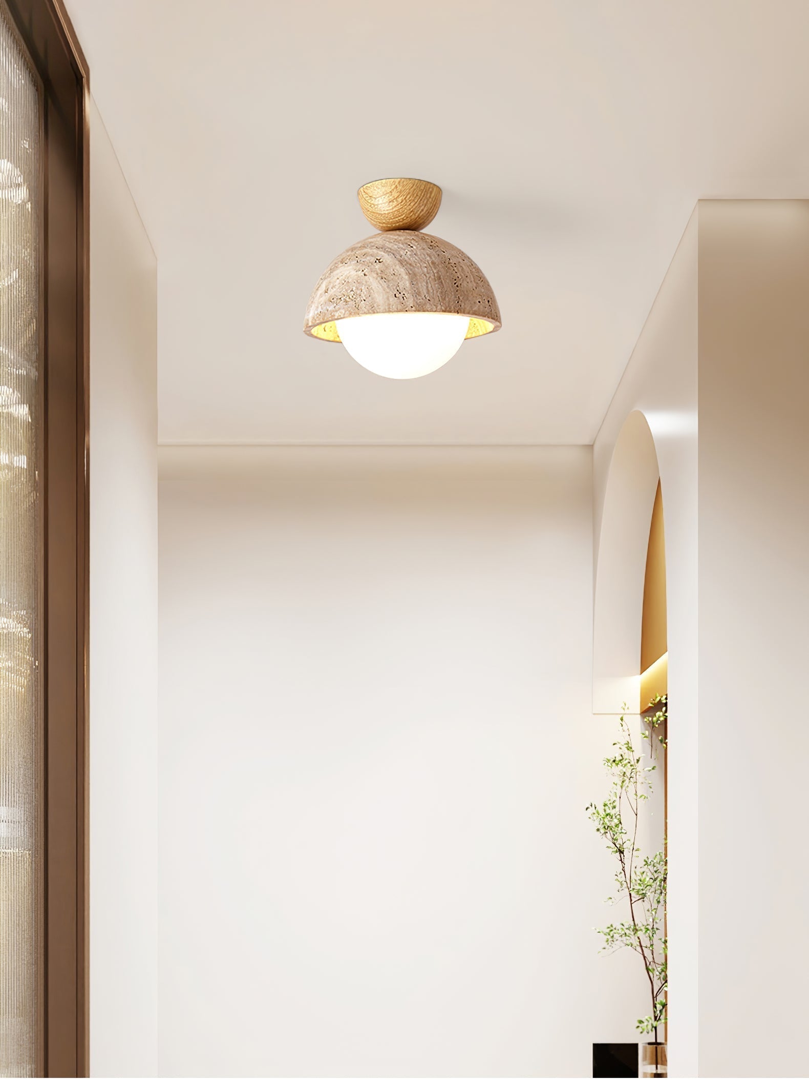 Solana Travertine Ceiling Light - Neutral Decor