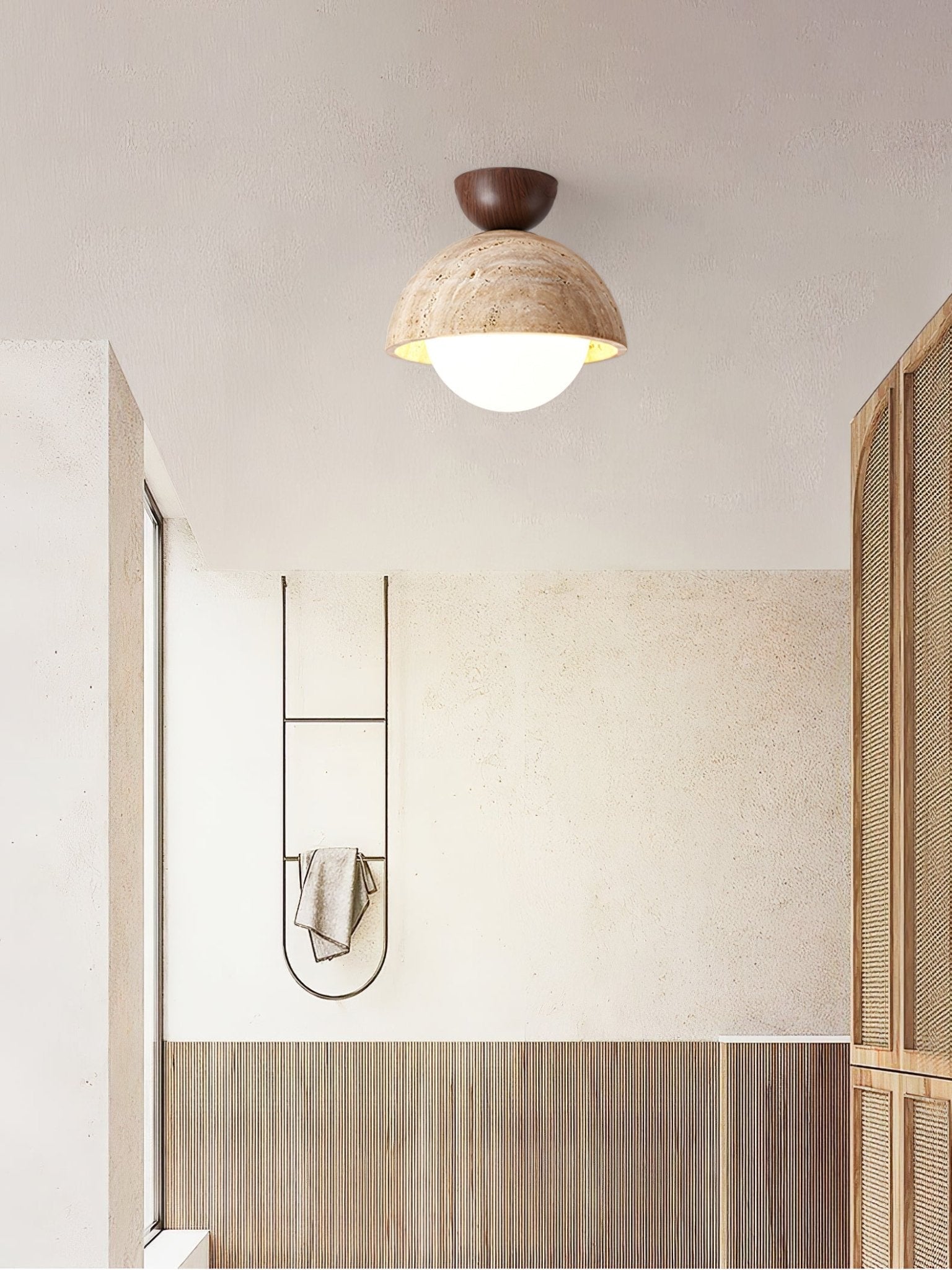 Solana Travertine Ceiling Light - Neutral Decor