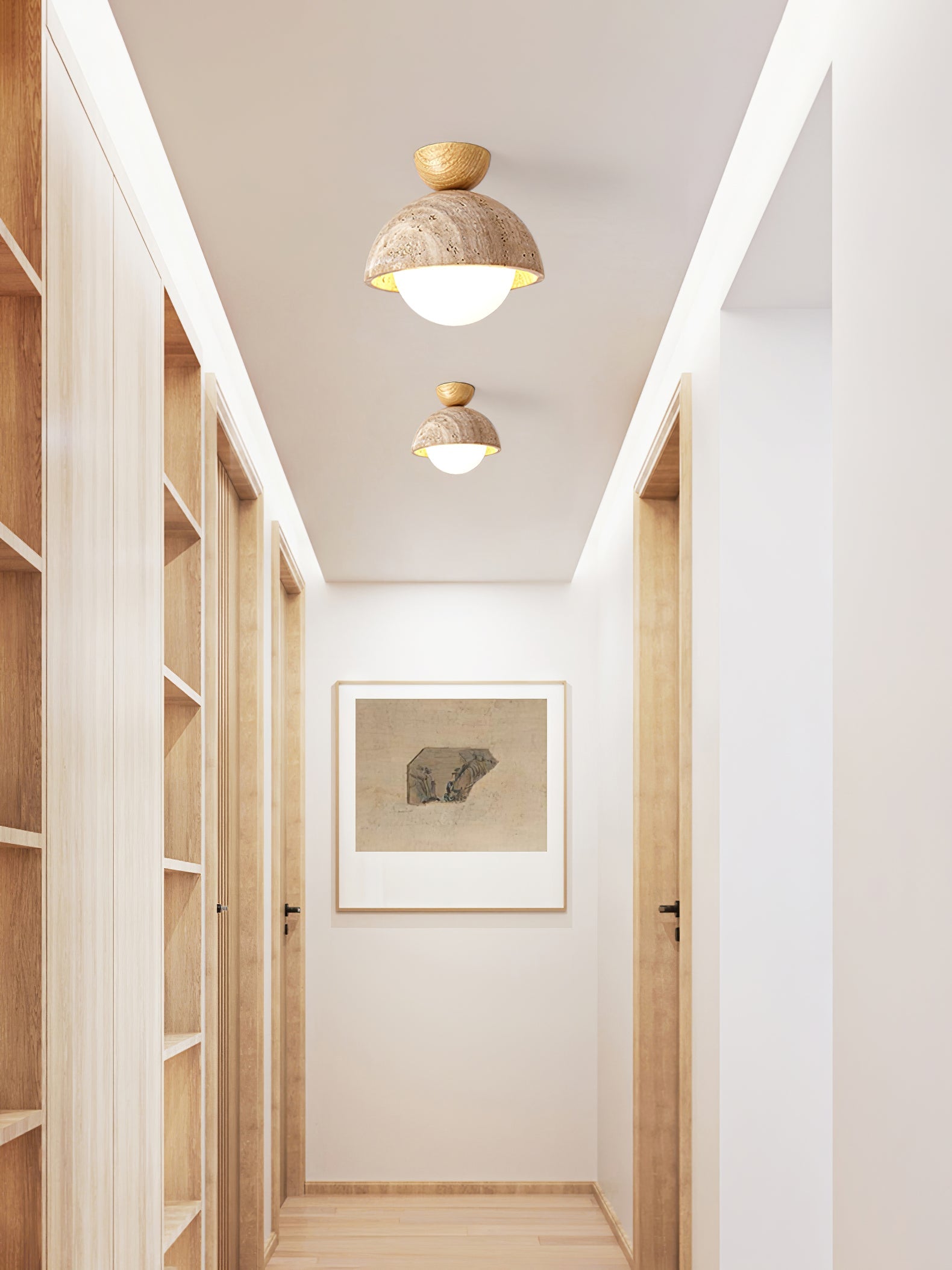 Solana Travertine Ceiling Light - Neutral Decor