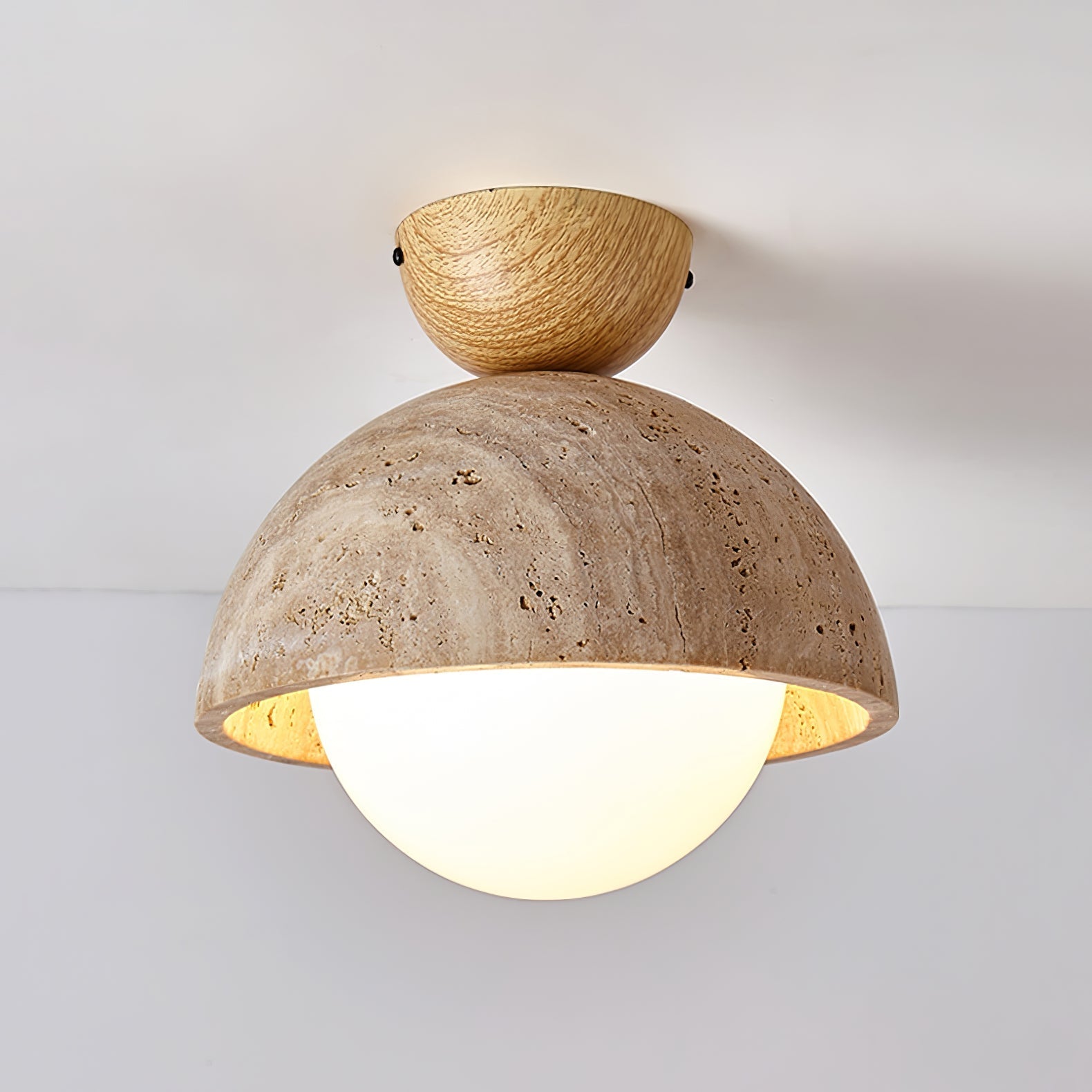 Solana Travertine Ceiling Light - Neutral Decor