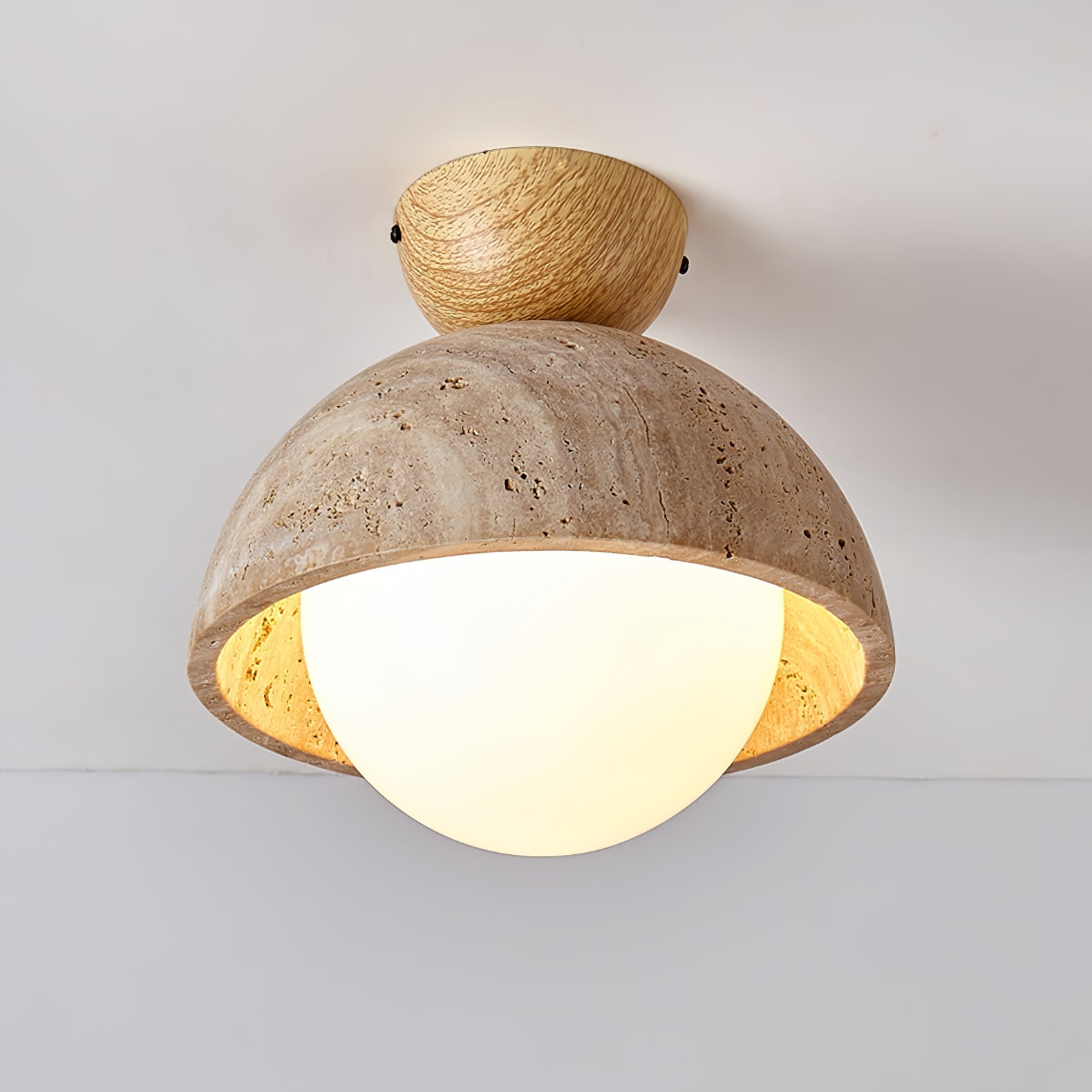 Solana Travertine Ceiling Light - Neutral Decor