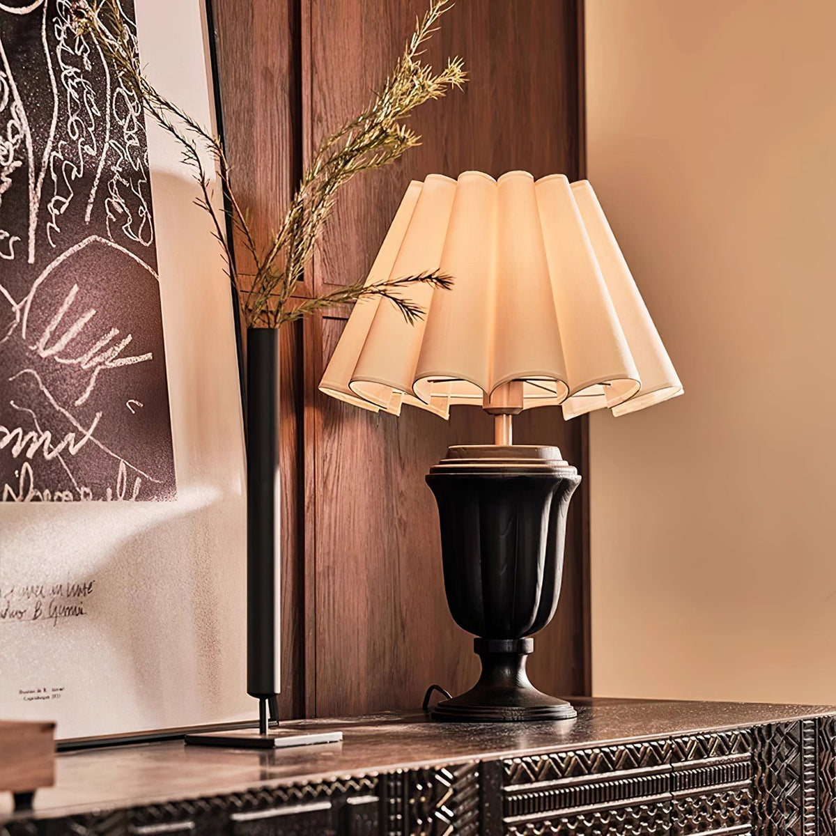 Vireo Wood & Fabric Table Lamp