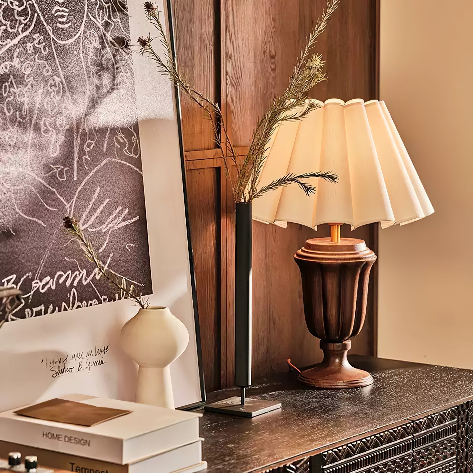 Vireo Wood & Fabric Table Lamp