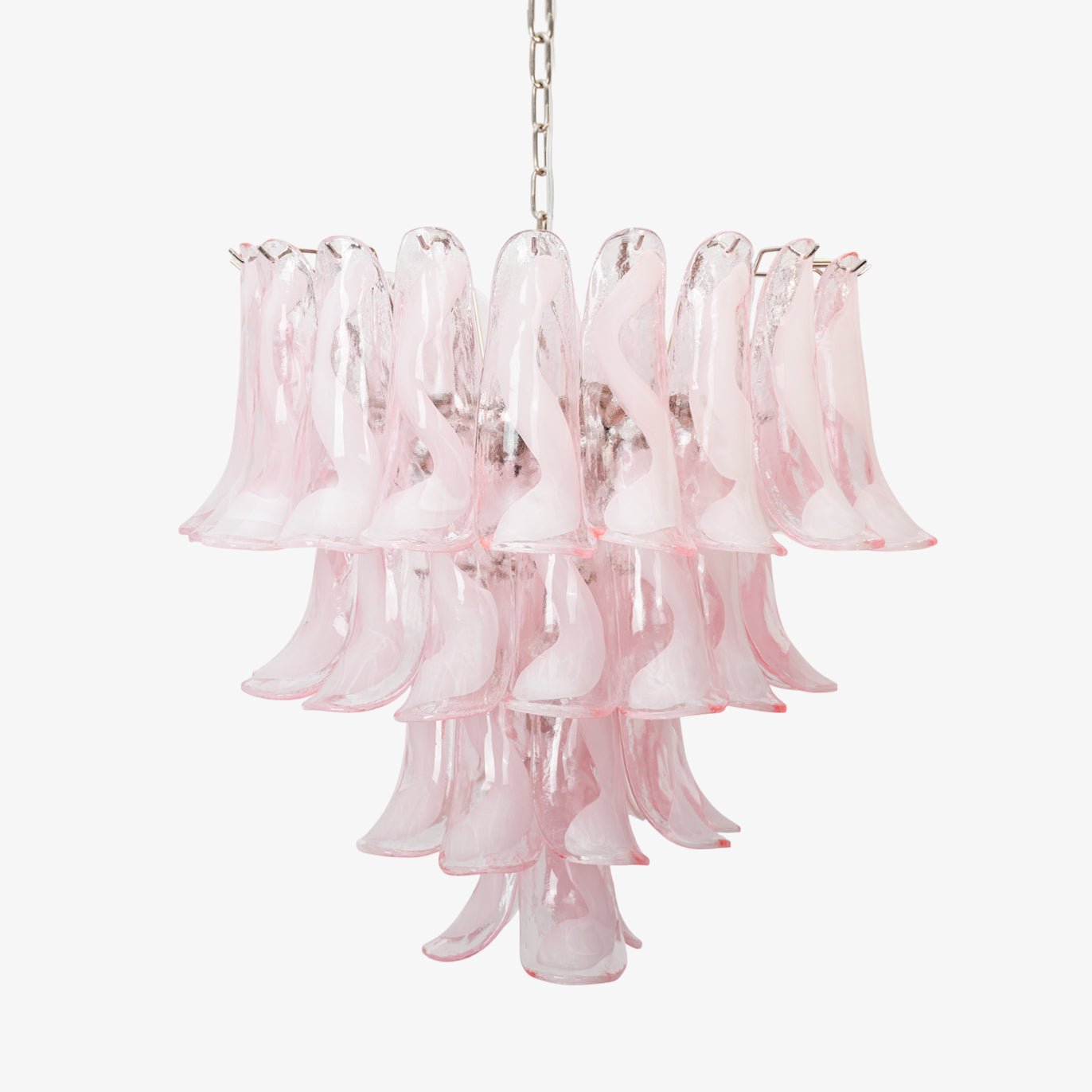 Miraian Chandelier Pink Murano Lily Petal Cascading Floral Classic