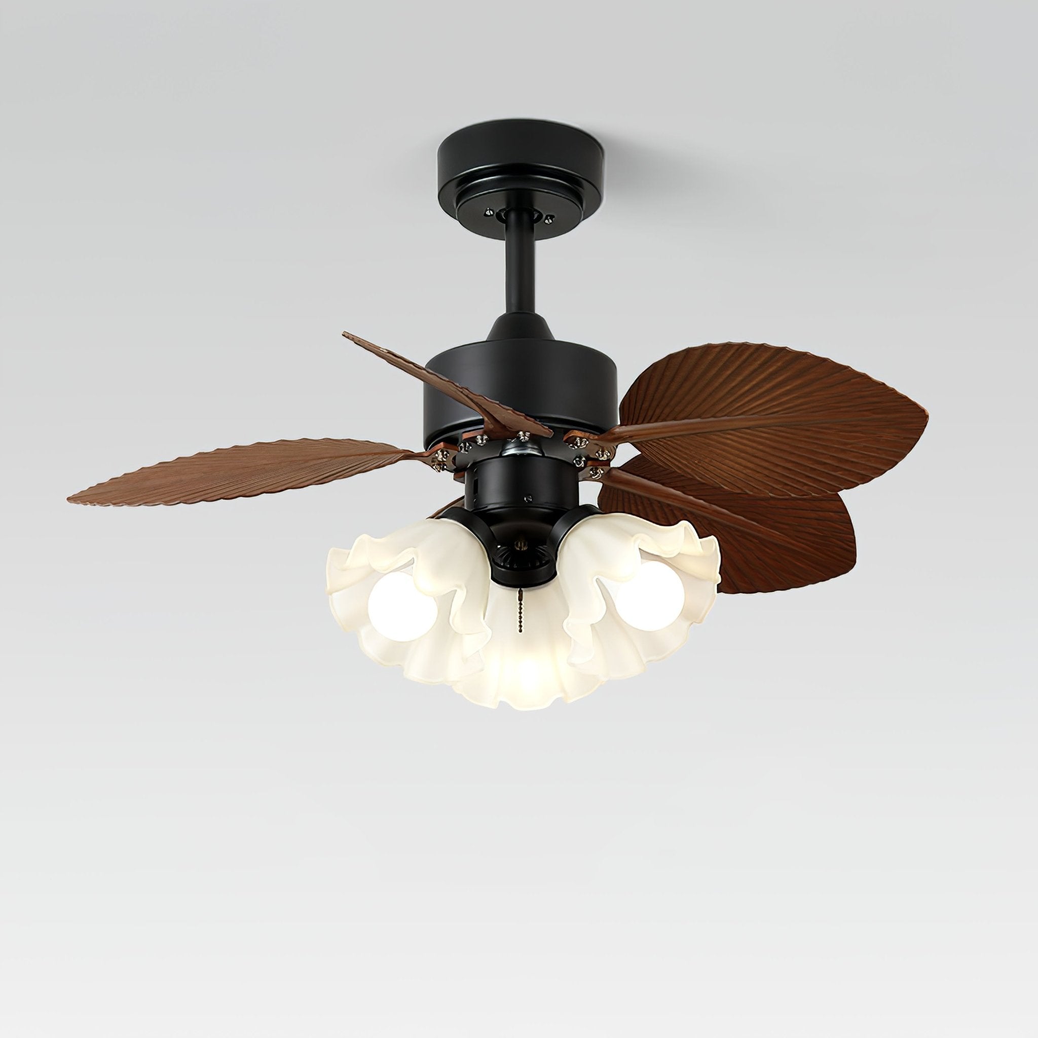 Rosalyn Vintage Wood Ceiling Fan Light