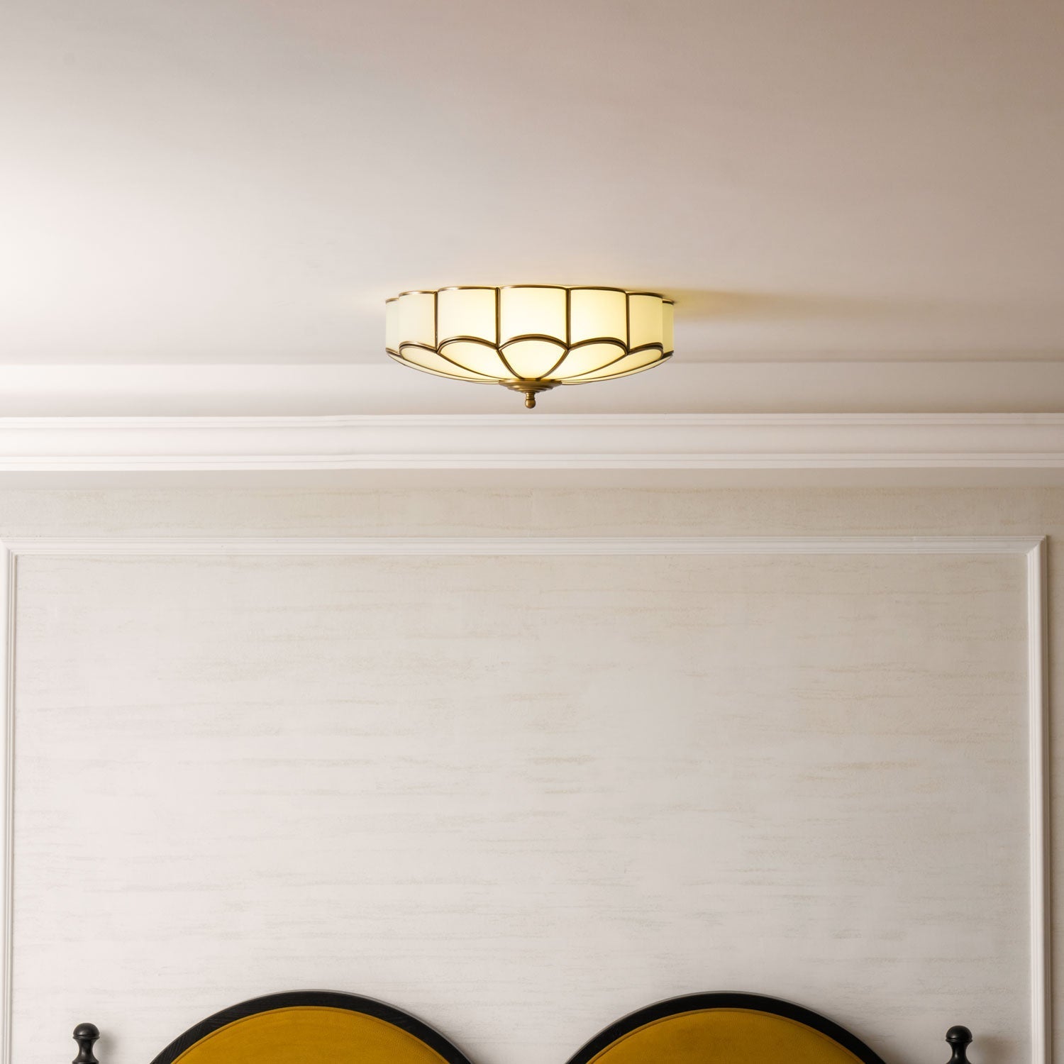 Delacourt Flower Shape Glass Flush Mount Ceiling Light