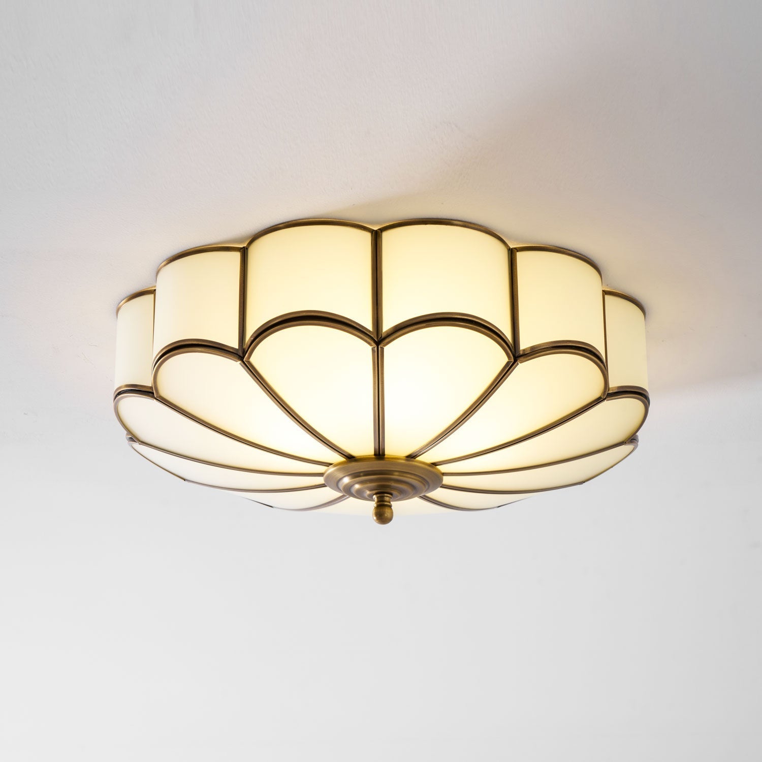 Delacourt Flower Shape Glass Flush Mount Ceiling Light