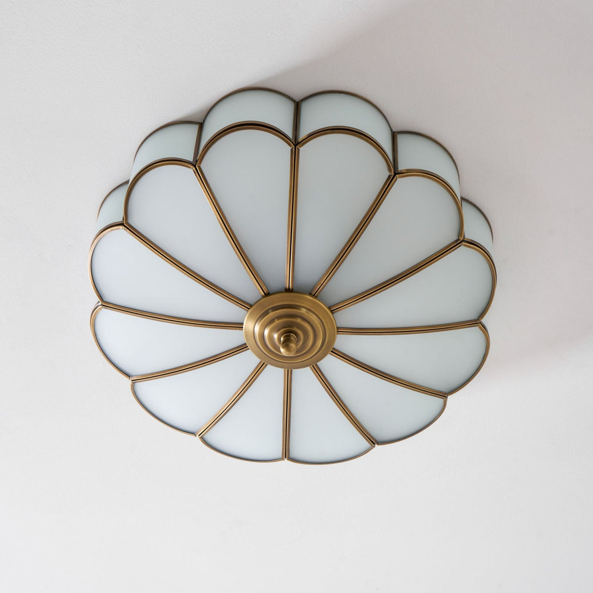 Delacourt Flower Shape Glass Flush Mount Ceiling Light