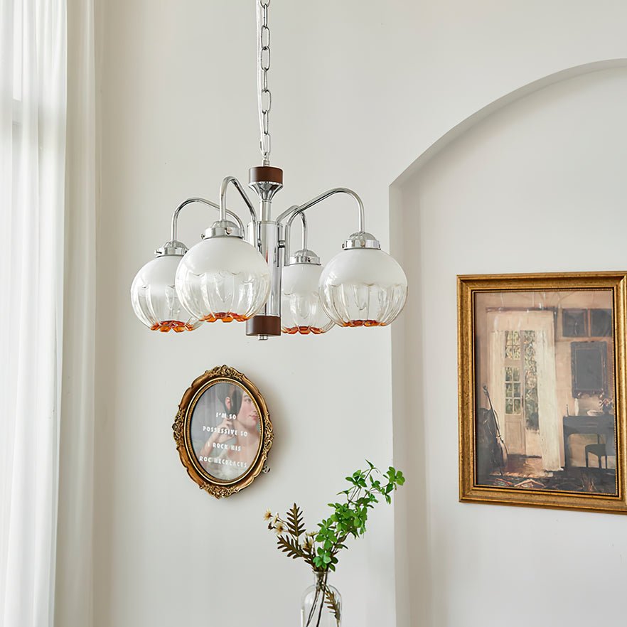 Ulliria Nordic Art Flower Walnut Glass Chandelier