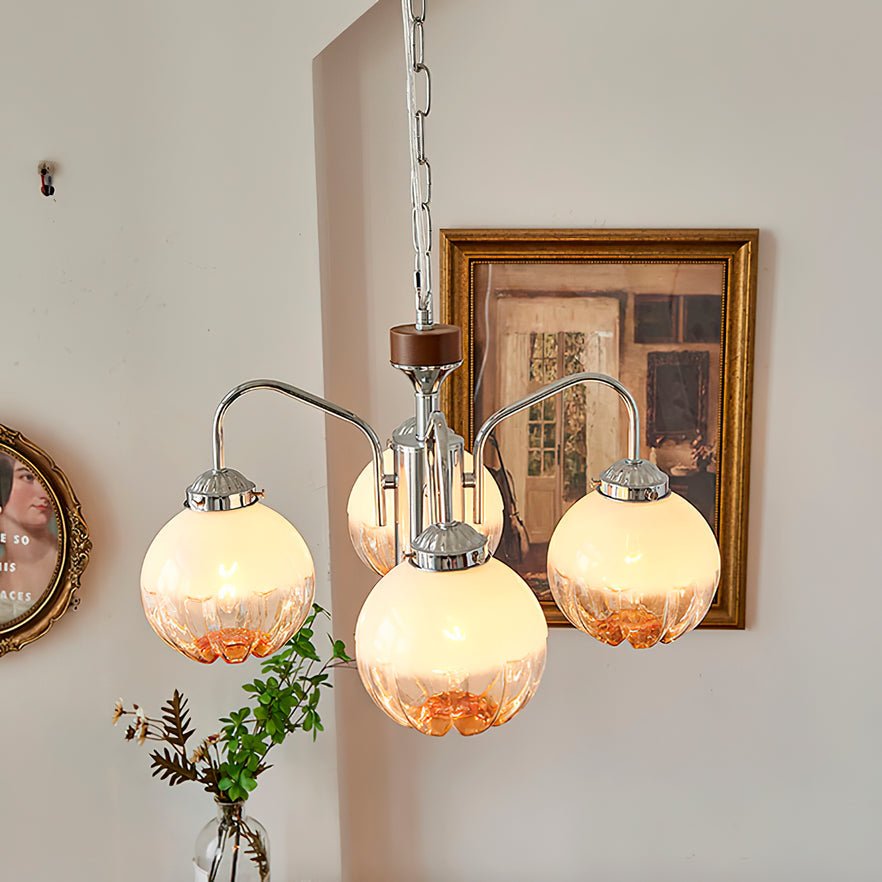 Ulliria Nordic Art Flower Walnut Glass Chandelier