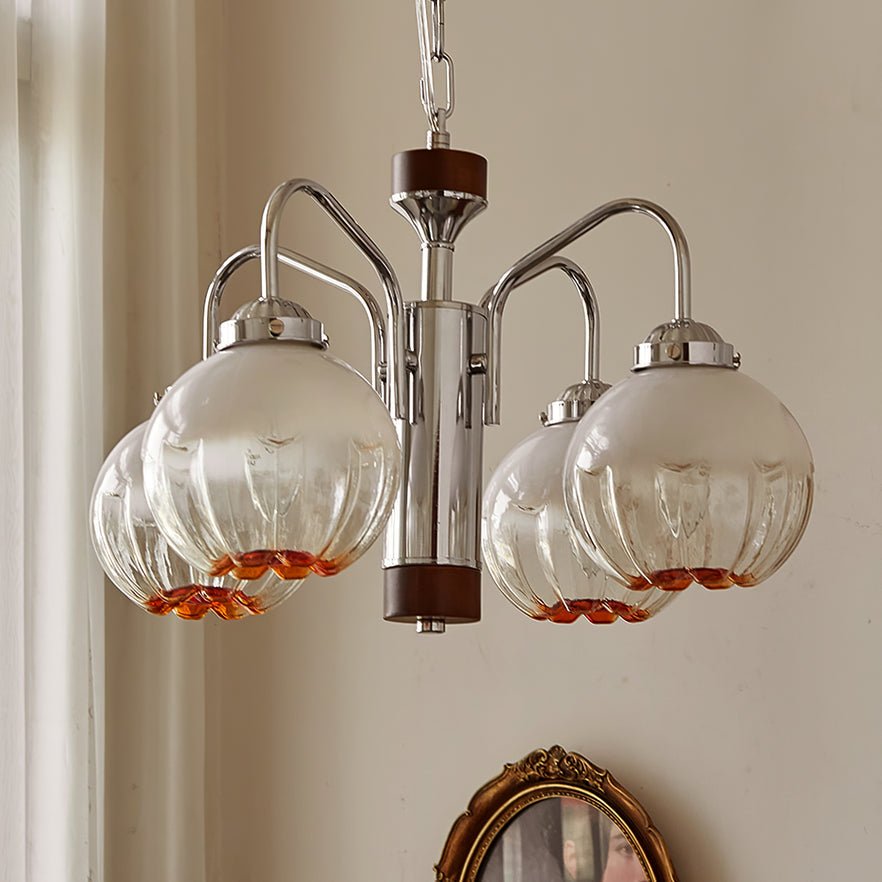 Ulliria Nordic Art Flower Walnut Glass Chandelier