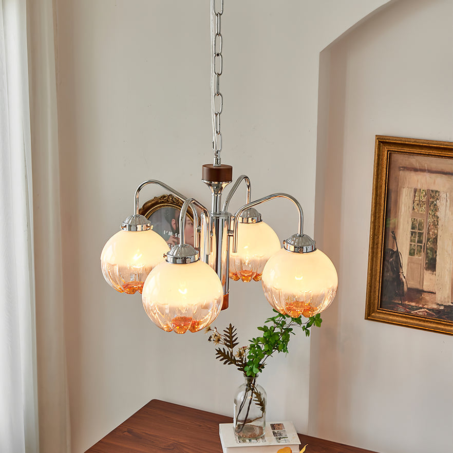 Ulliria Nordic Art Flower Walnut Glass Chandelier