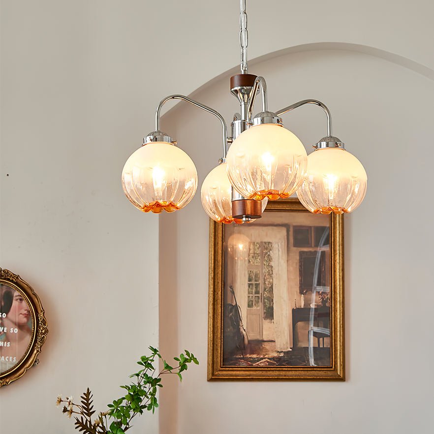 Ulliria Nordic Art Flower Walnut Glass Chandelier