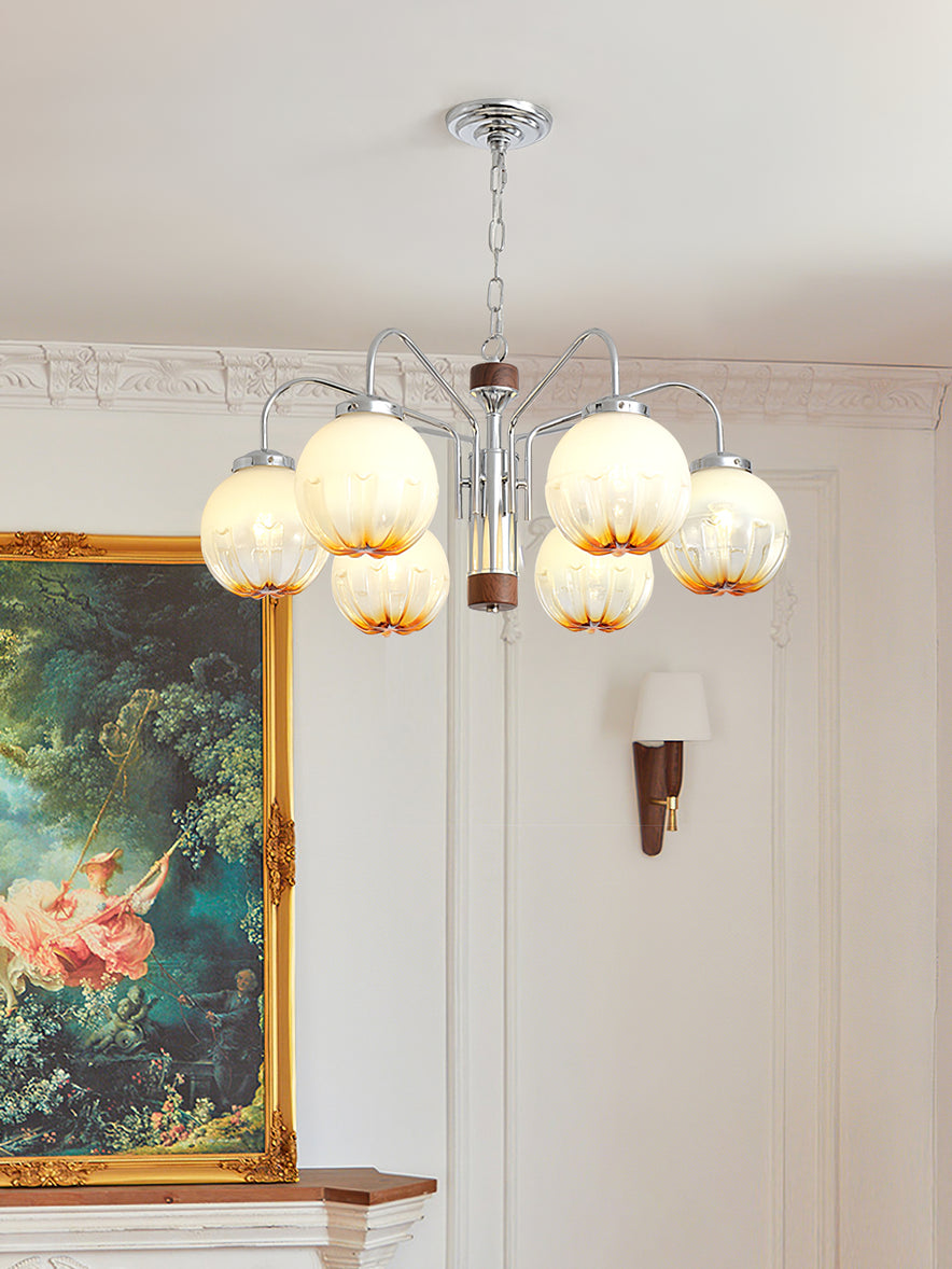 Ulliria Nordic Art Flower Walnut Glass Chandelier