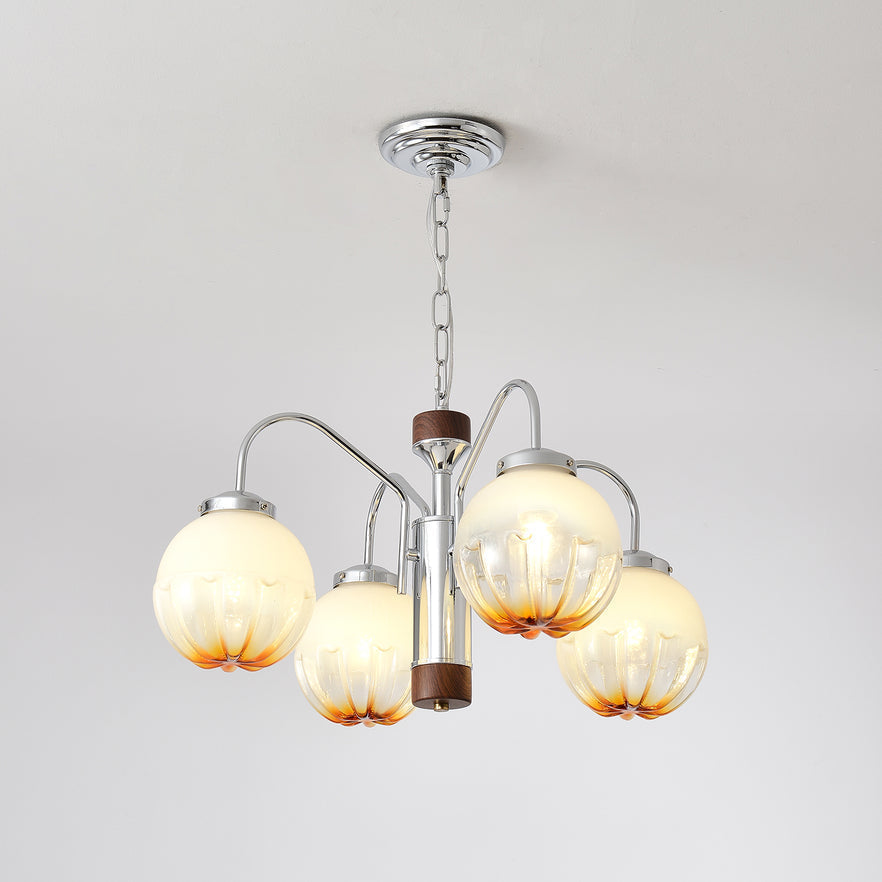 Ulliria Nordic Art Flower Walnut Glass Chandelier