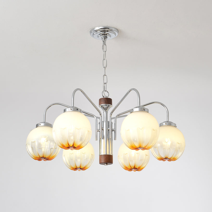 Ulliria Nordic Art Flower Walnut Glass Chandelier