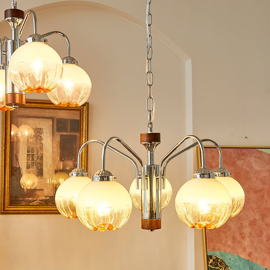 Ulliria Nordic Art Flower Walnut Glass Chandelier
