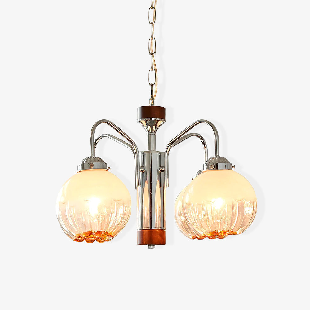 Ulliria Nordic Art Flower Walnut Glass Chandelier
