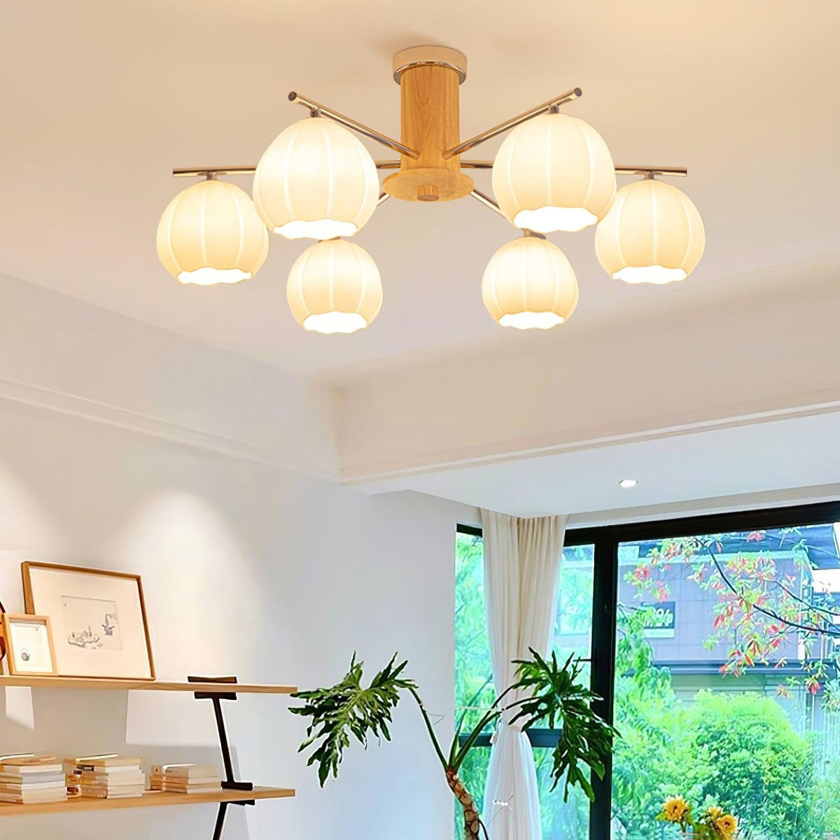 Ezoror Nordic Art Flower Buds Glass Ceiling Lamp