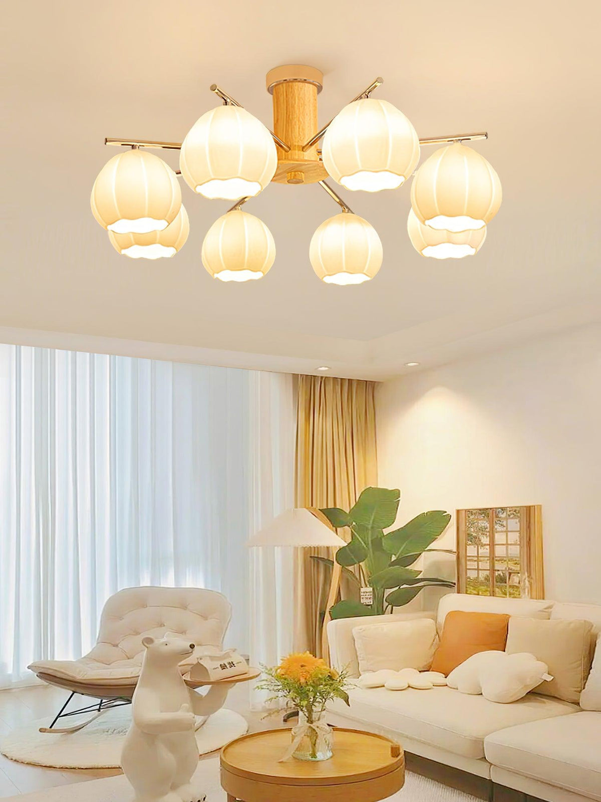 Ezoror Nordic Art Flower Buds Glass Ceiling Lamp