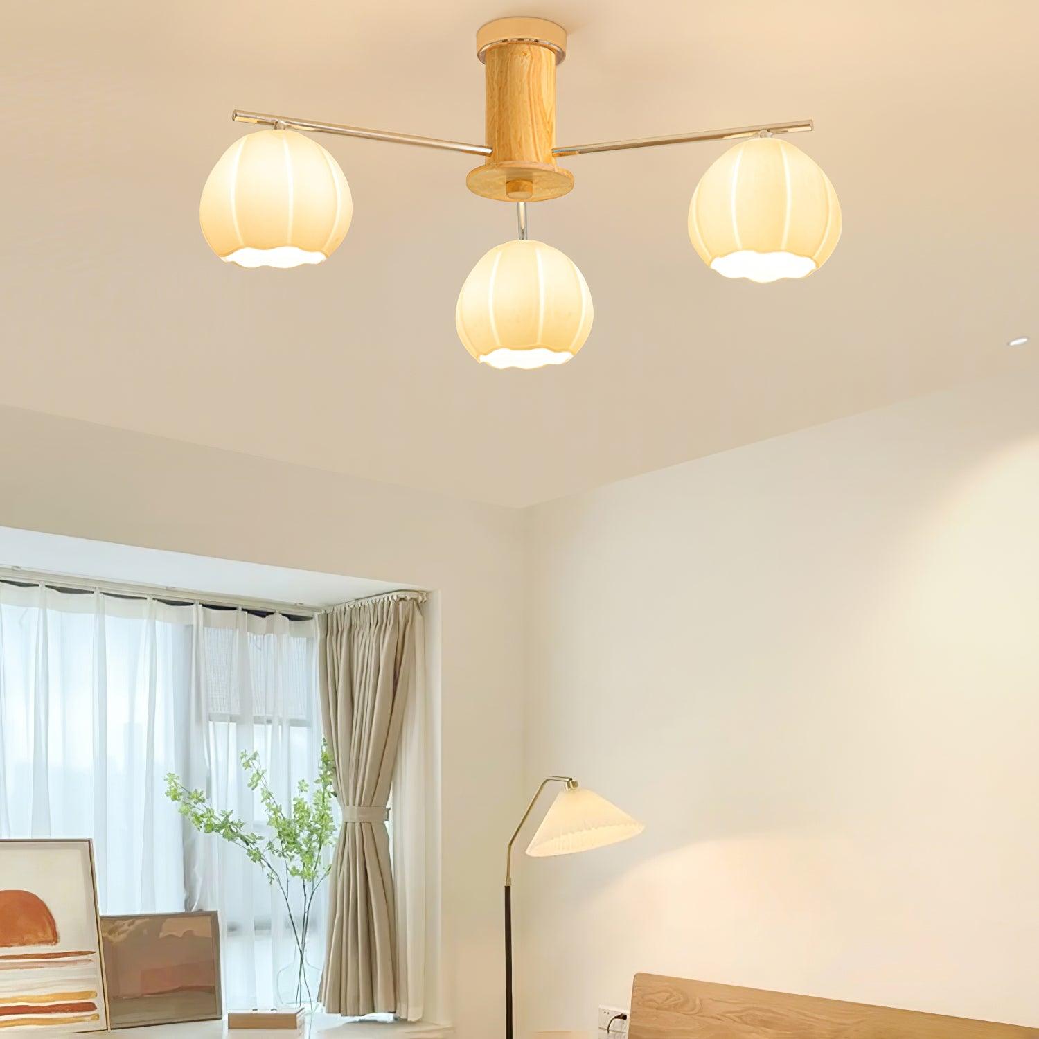 Ezoror Nordic Art Flower Buds Glass Ceiling Lamp
