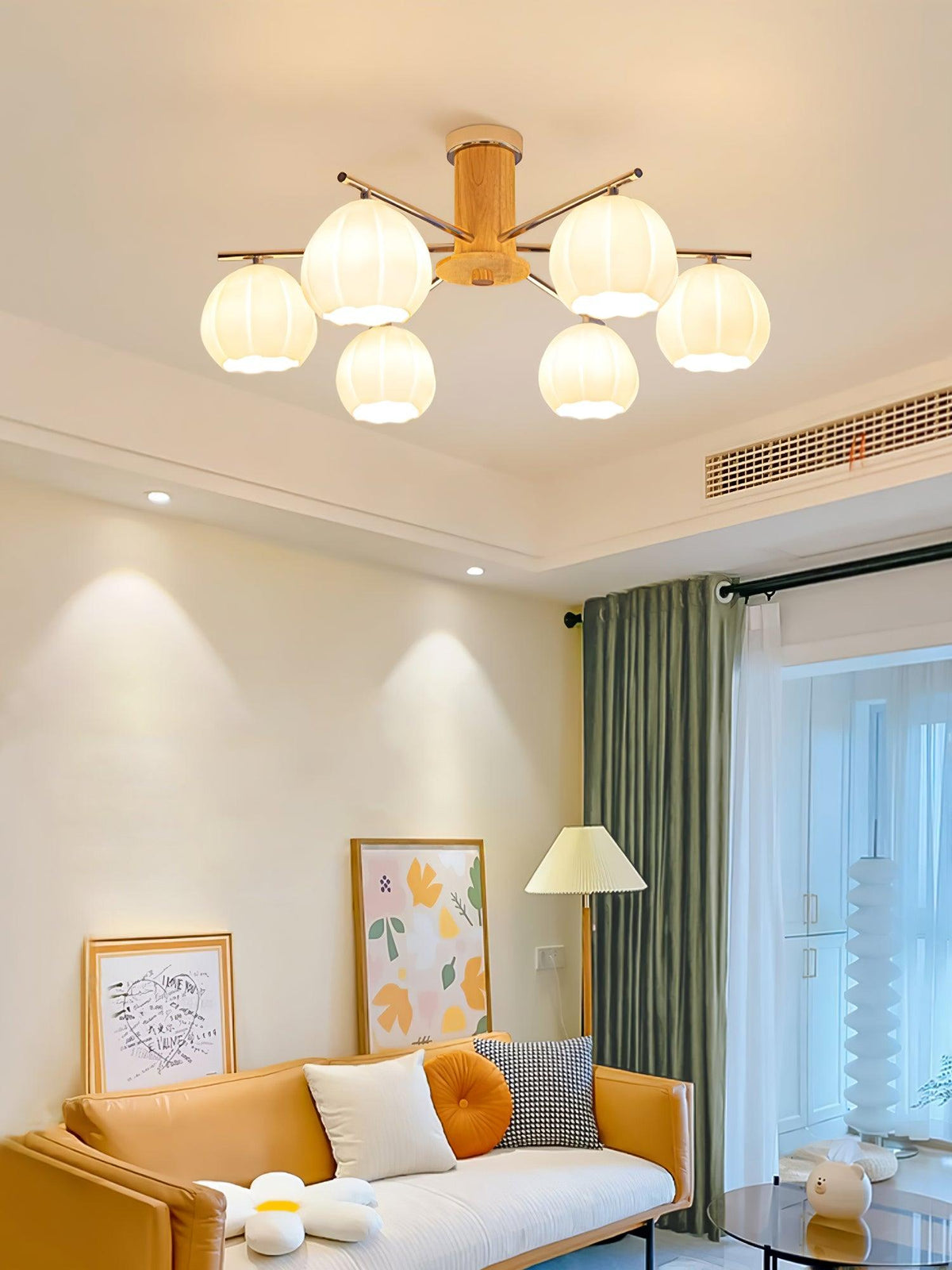 Ezoror Nordic Art Flower Buds Glass Ceiling Lamp