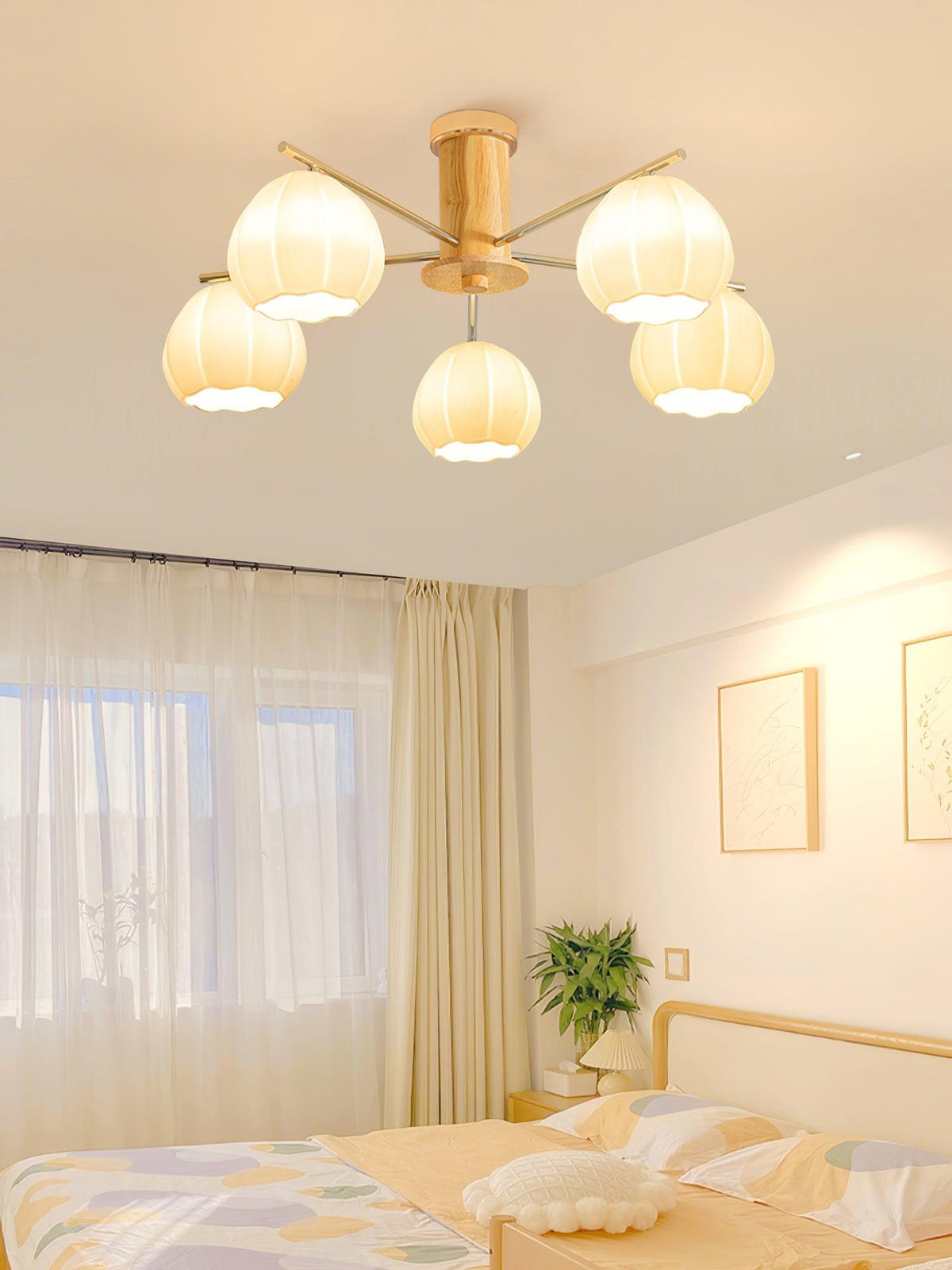 Ezoror Nordic Art Flower Buds Glass Ceiling Lamp