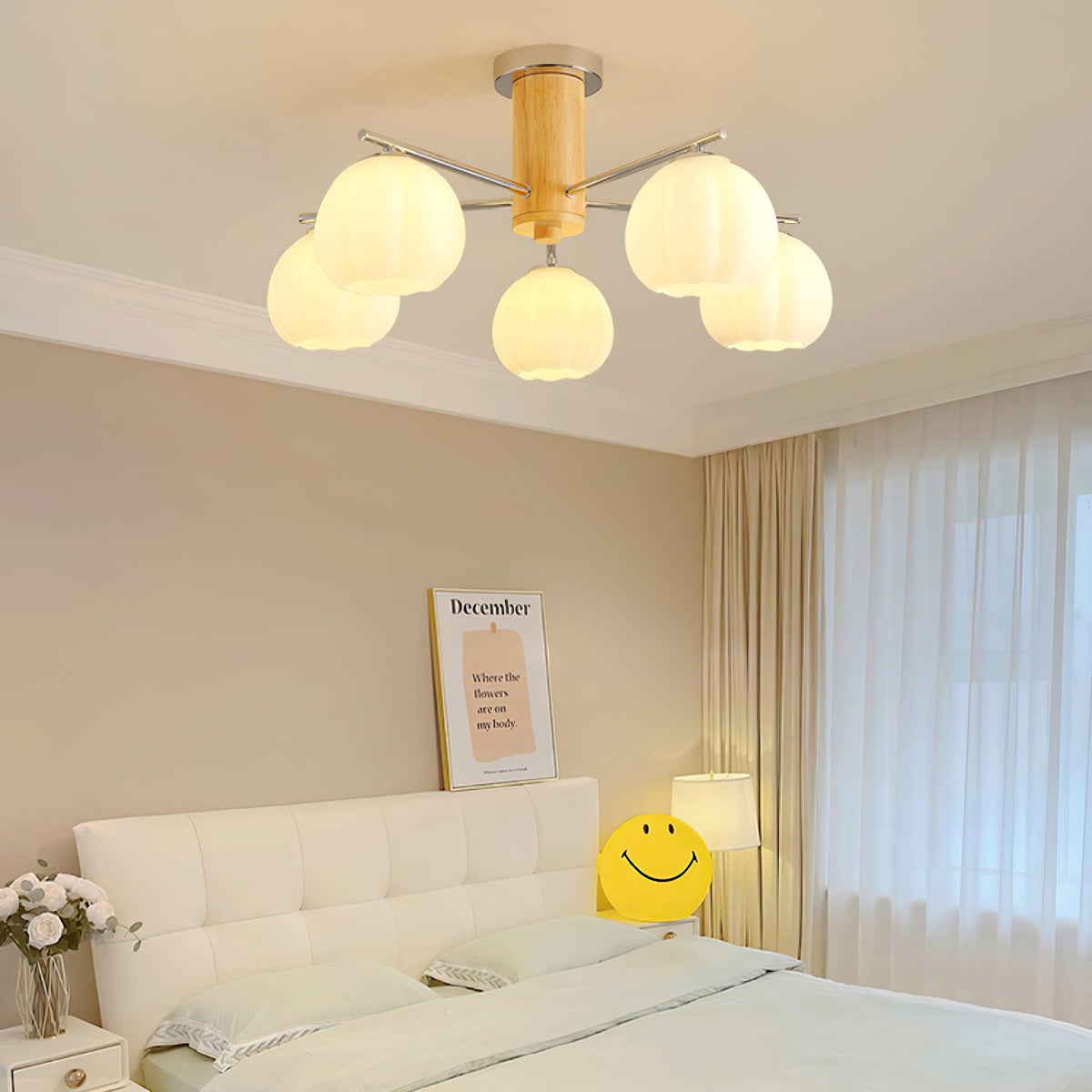 Ezoror Nordic Art Flower Buds Glass Ceiling Lamp