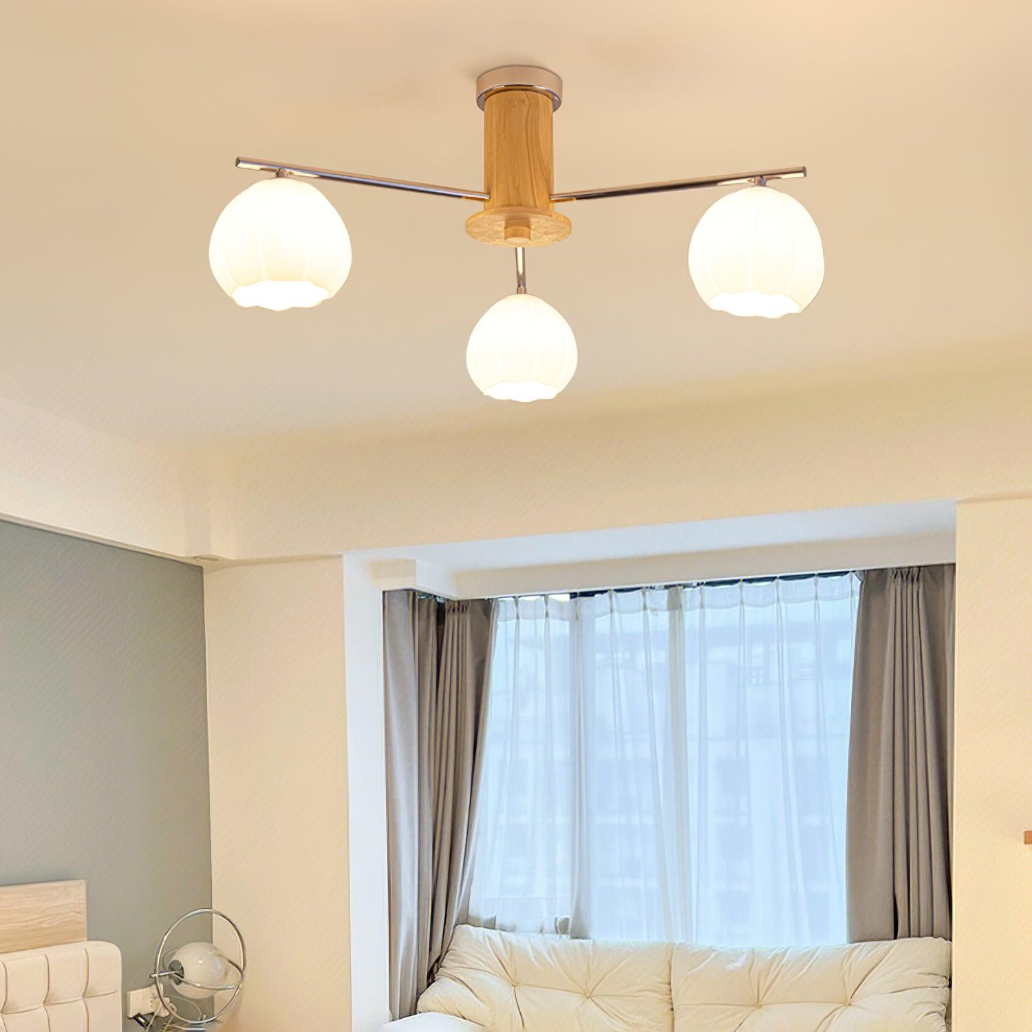 Ezoror Nordic Art Flower Buds Glass Ceiling Lamp