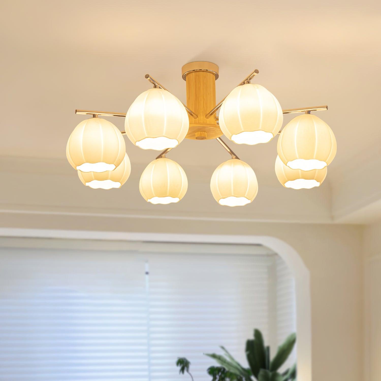 Ezoror Nordic Art Flower Buds Glass Ceiling Lamp