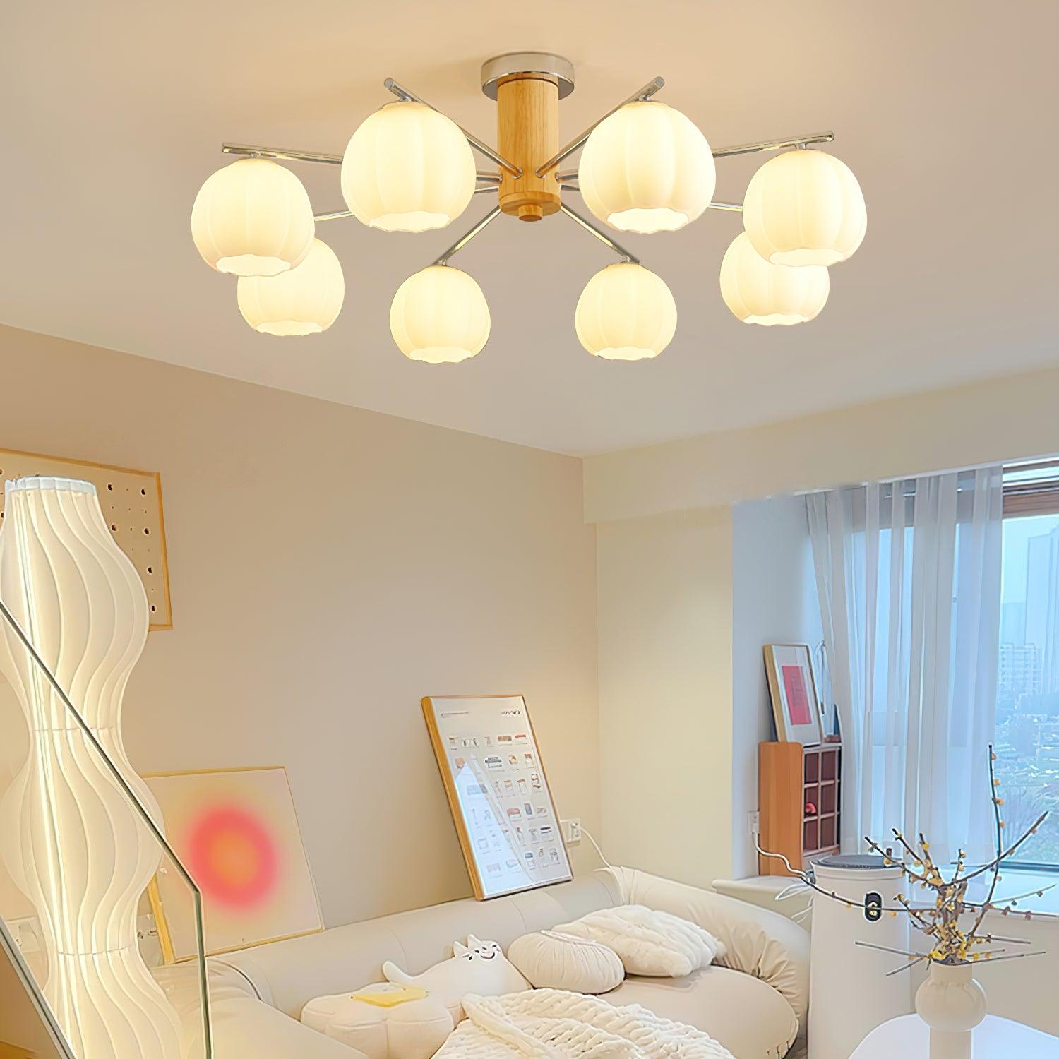 Ezoror Nordic Art Flower Buds Glass Ceiling Lamp
