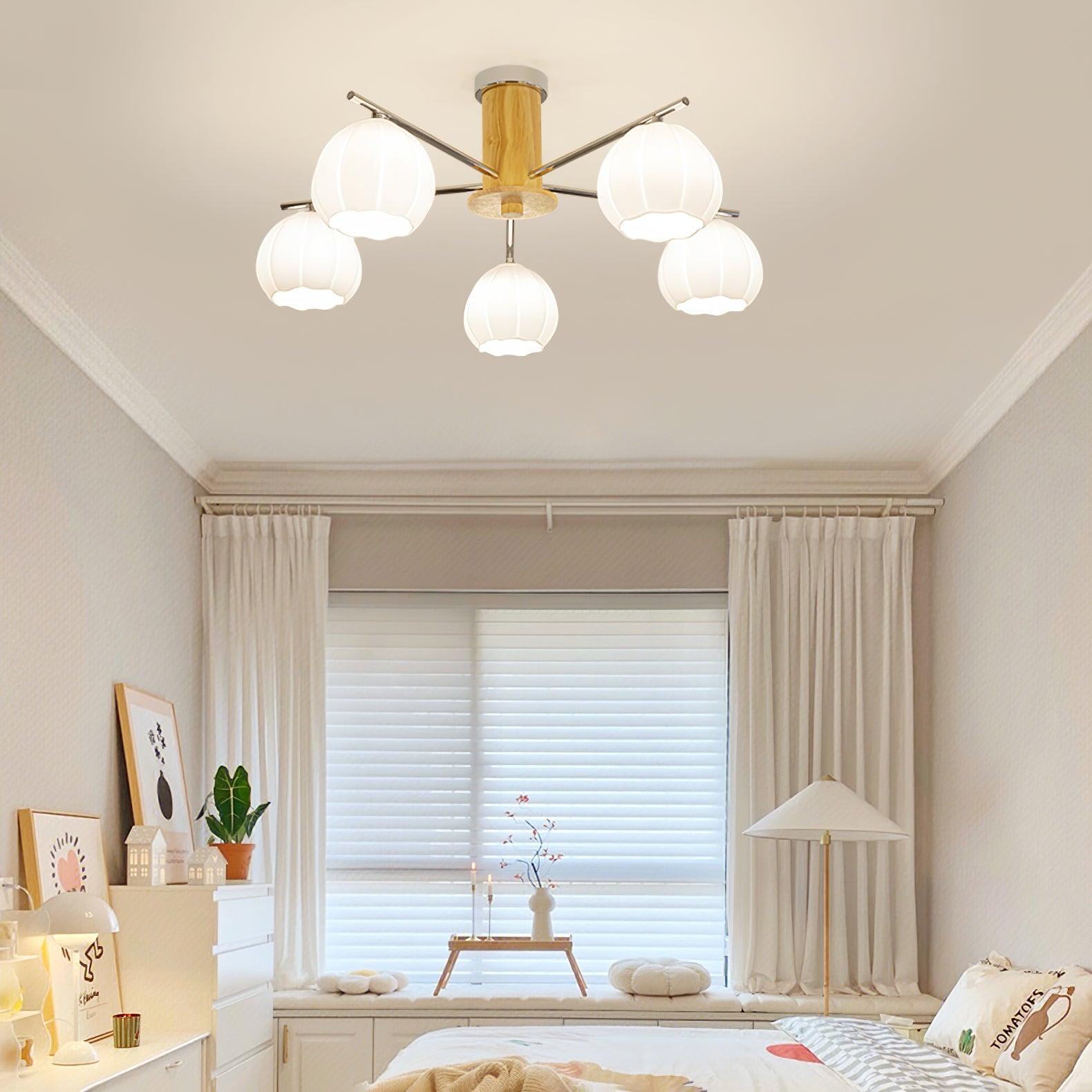 Ezoror Nordic Art Flower Buds Glass Ceiling Lamp